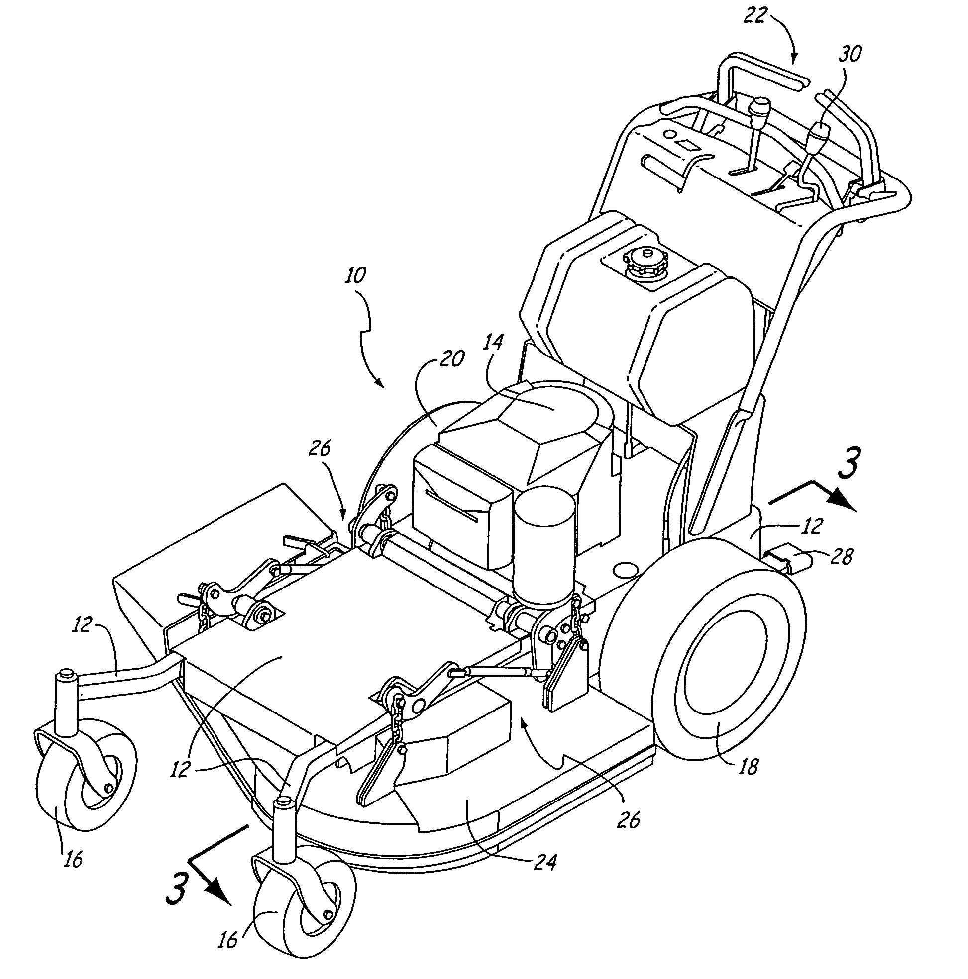 Mower with lever actuated drive control