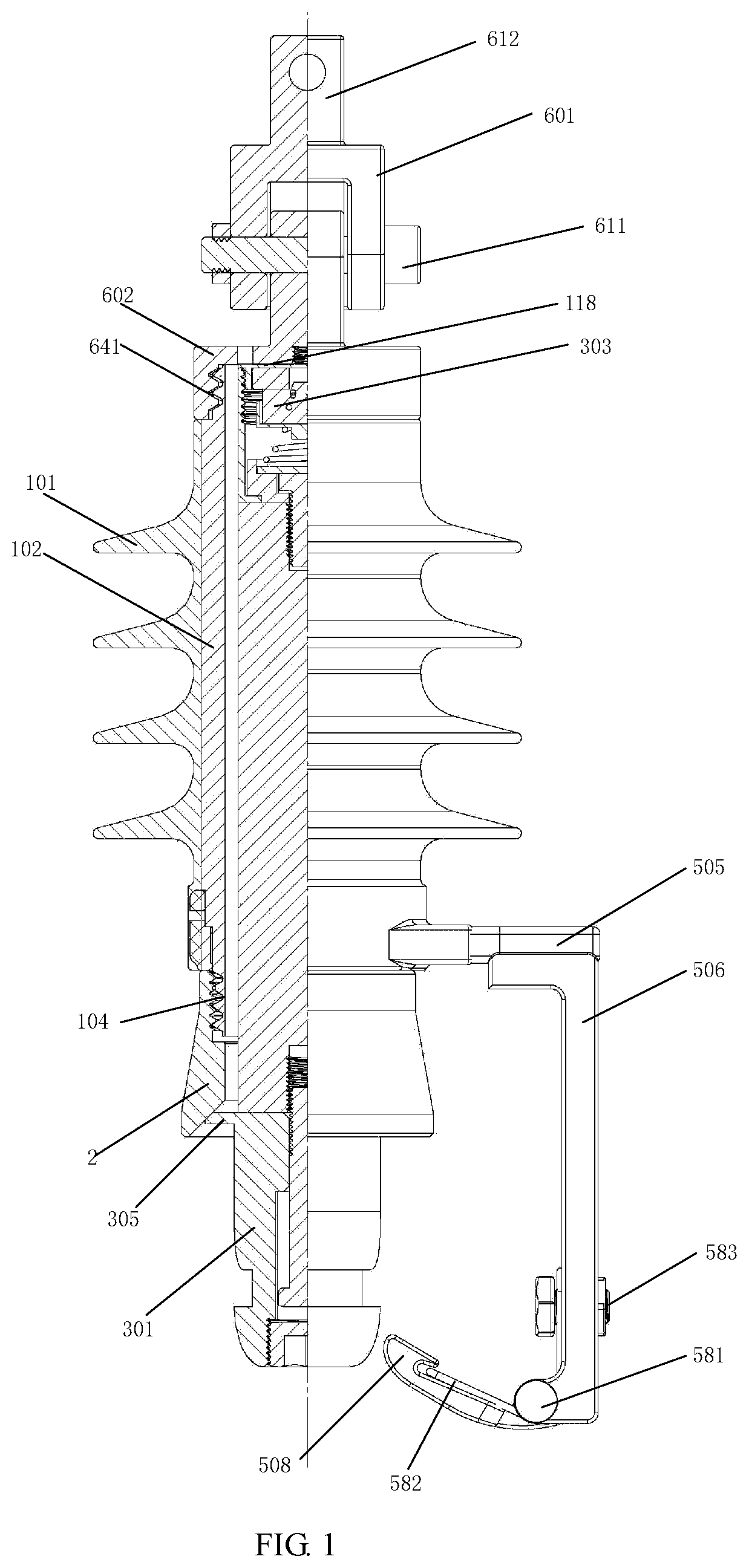 Automatic tripping and Anti-falling arrester and a lightning protection and fuse integrated combination device