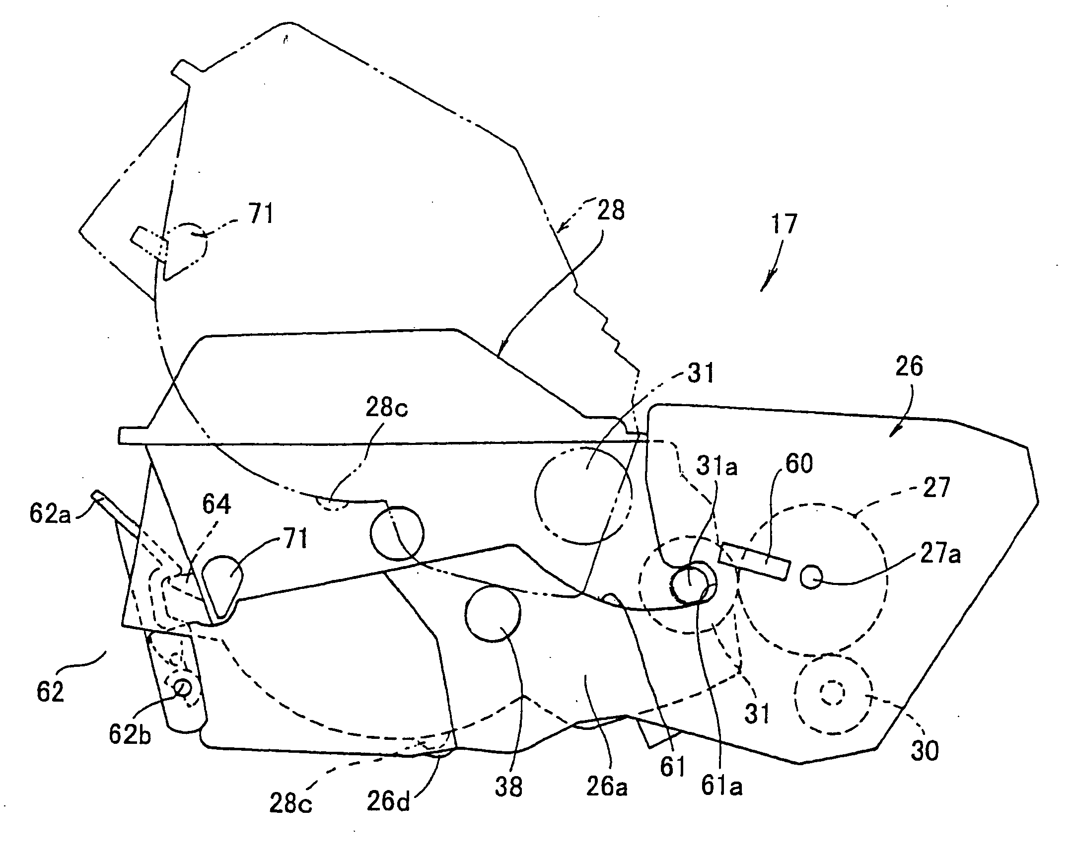 Image forming device and detachably loaded process unit