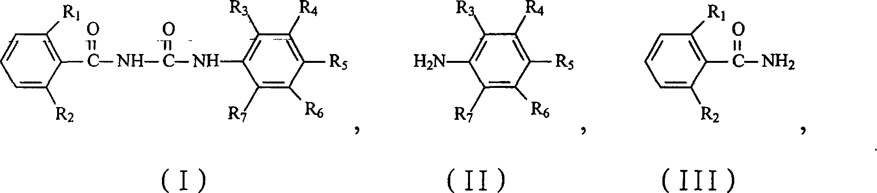 Preparation method of benzoyl area kind derivative