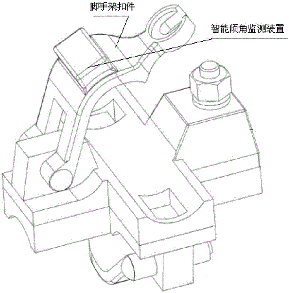 An intelligent scaffold fastener that can measure the change of inclination angle