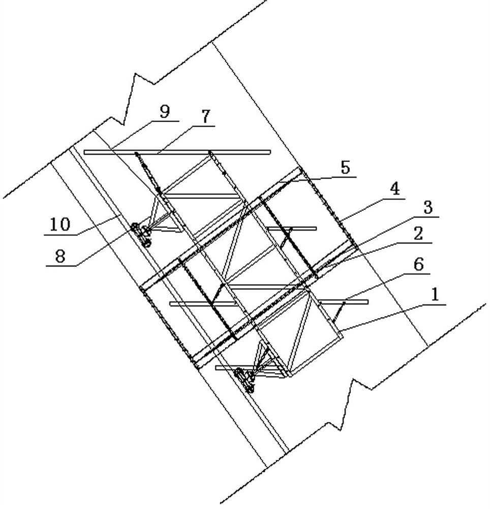 Construction method of fast positioning and binding trolley for steel bars in full circular inclined shaft