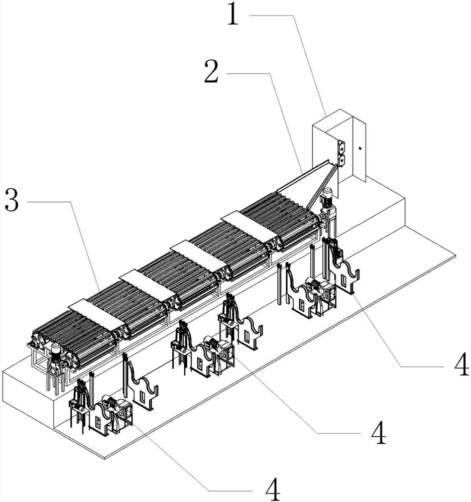 Full-automatic continuous reinforcement flow separation and packing device and packing method thereof