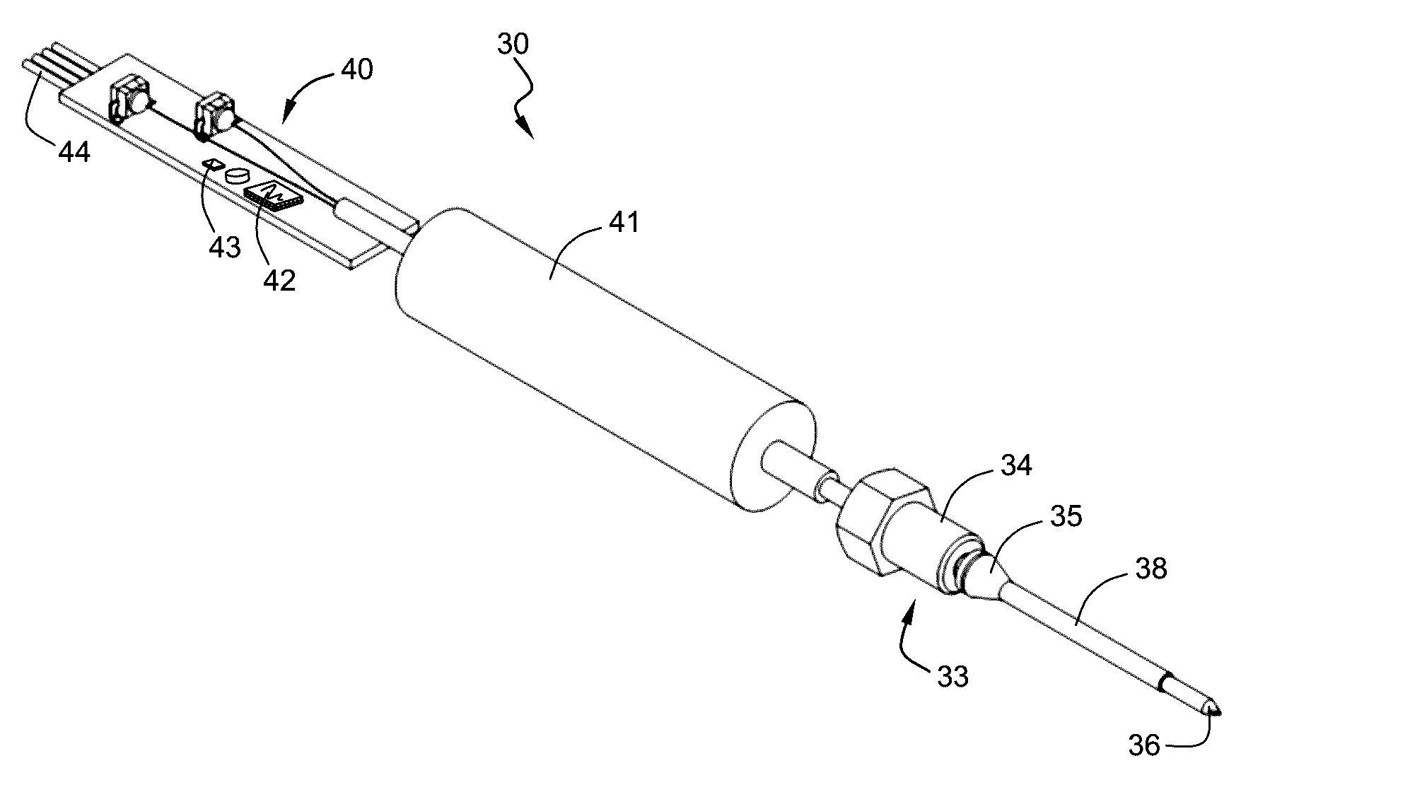 Downhole fluid properties analysis device and tools comprising such a device