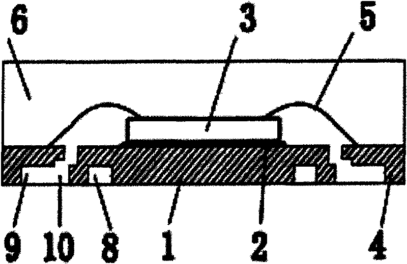 Small-carrier flat-four-side pin-less packaging part and preparation method thereof