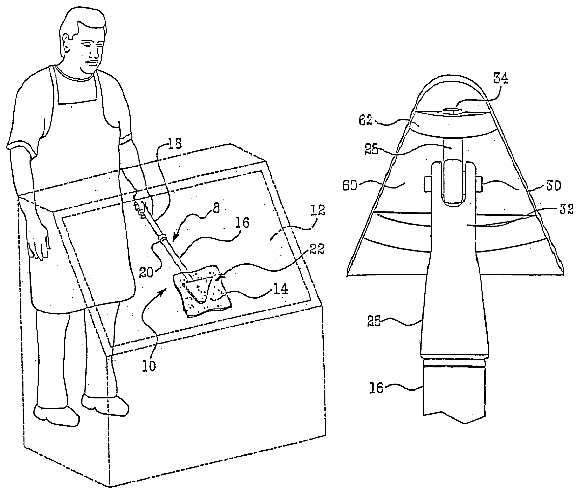 Apparatus for cleaning or otherwise engaging glass or another surface and method for using the same