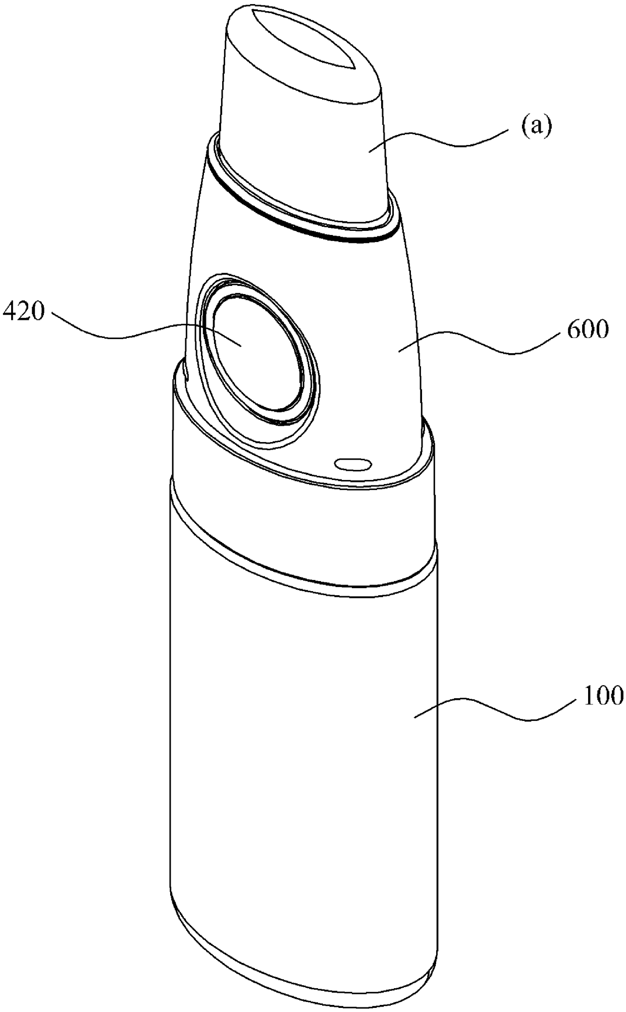 Pump-type cosmetic container having side button