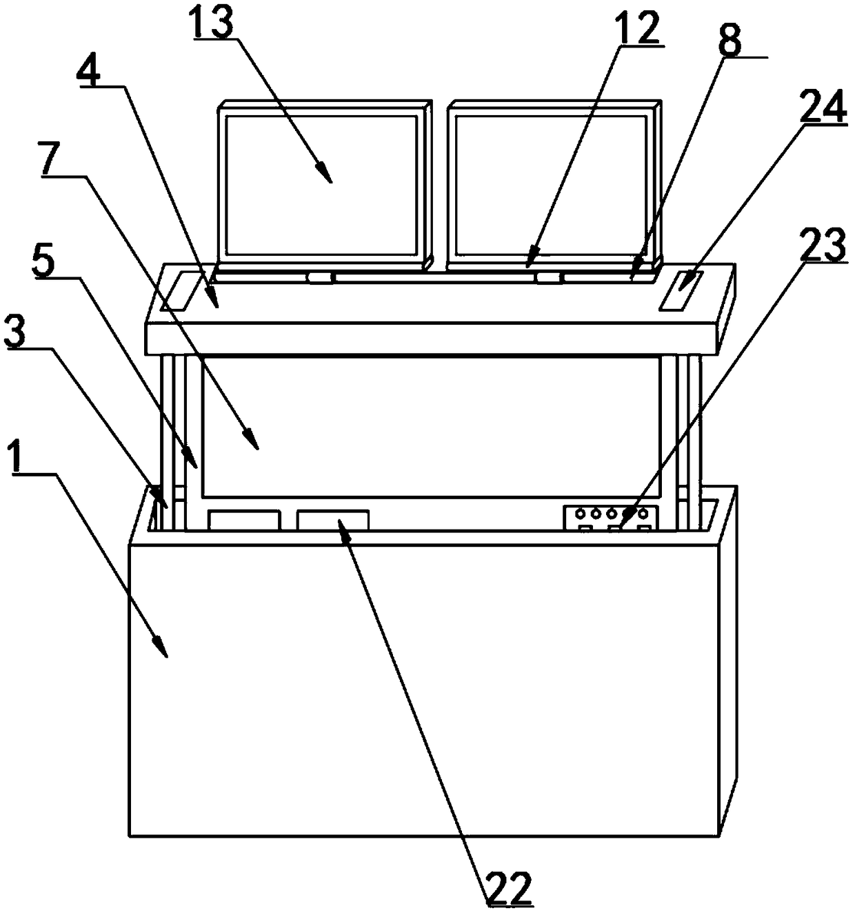 Matrix type audio loudspeaker box with video playing function and playing method