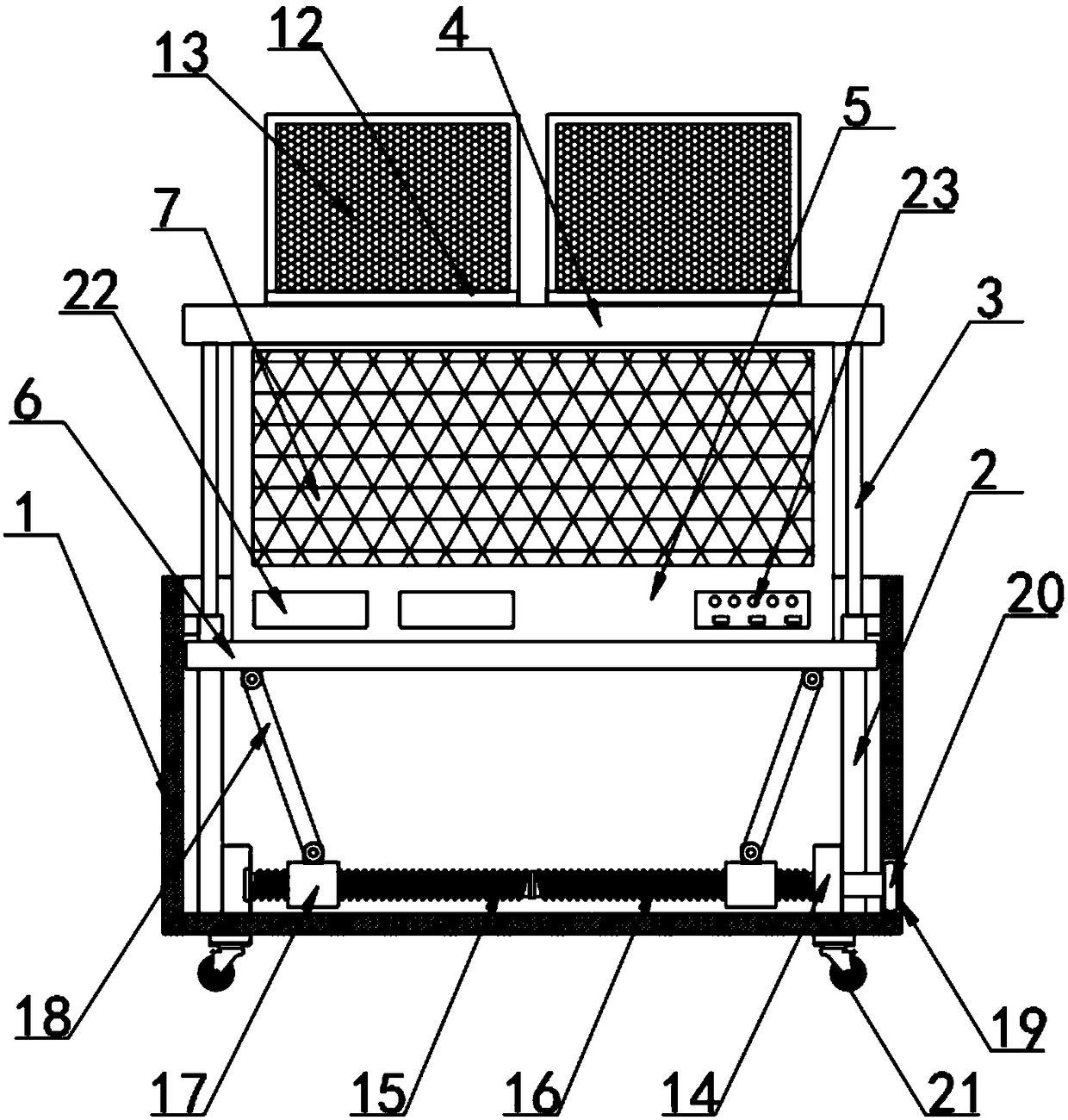 Matrix type audio loudspeaker box with video playing function and playing method