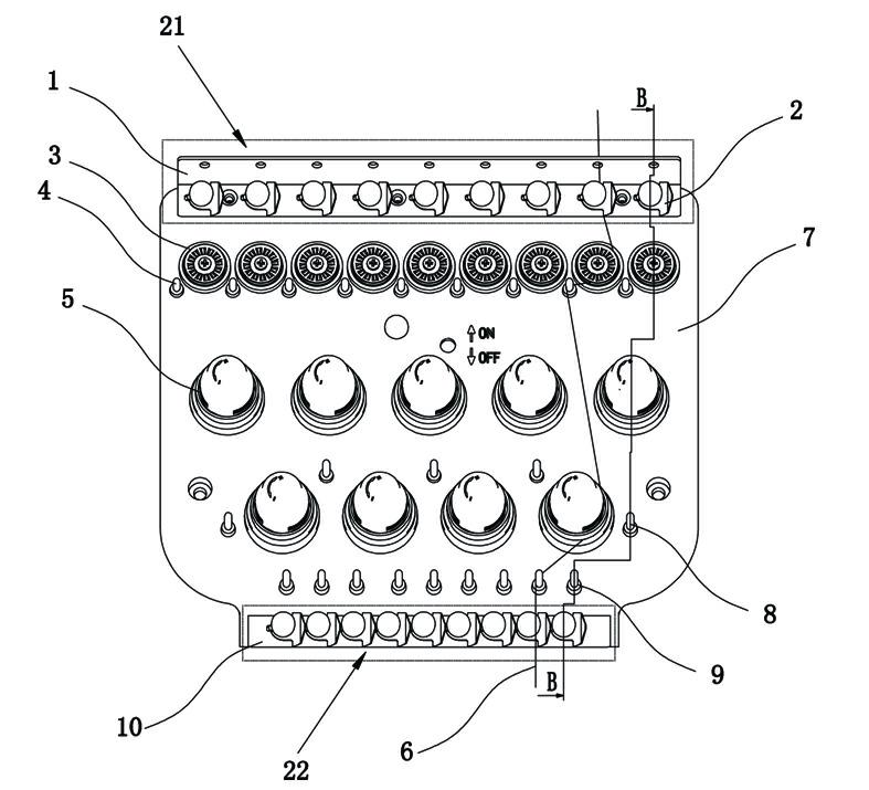 Yarn-passing alarm panel for embroidery machine