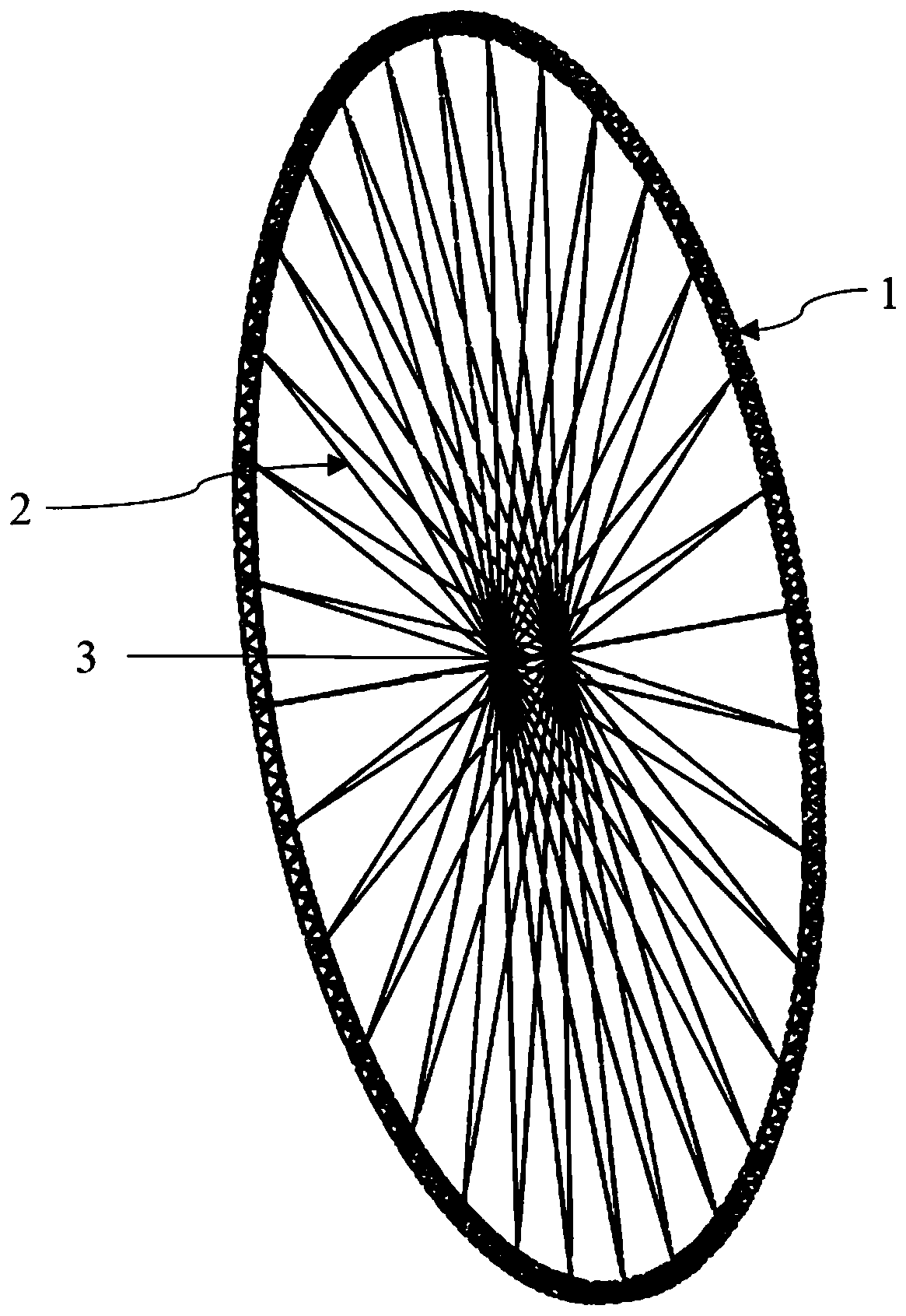 Large-scale stiffening-ring-spliced type triangular truss