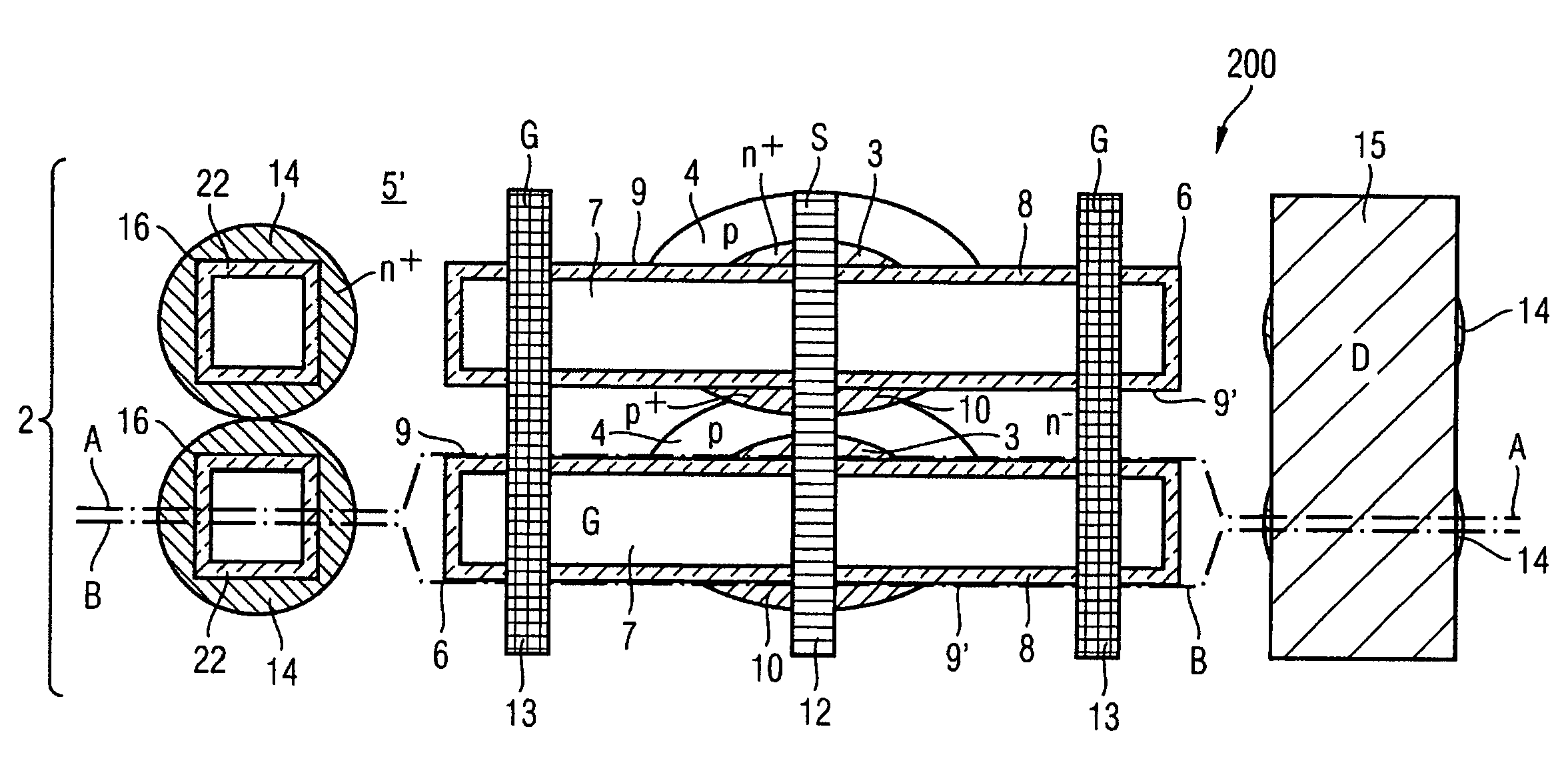 Lateral trench transistor, as well as a method for its production