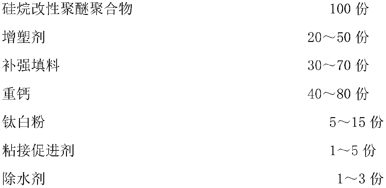 Double-component mould-proof silane-modified polyether gum and preparation method thereof