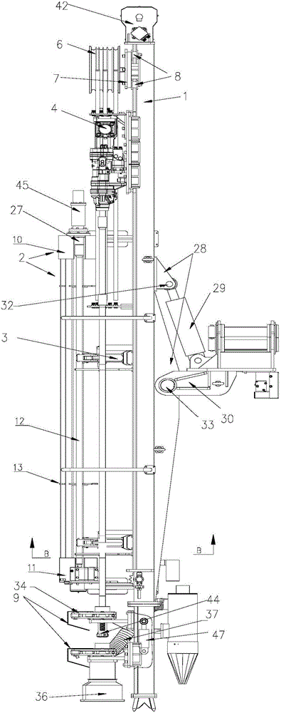 Outer-hanging type automatic rod replacing drilling machine