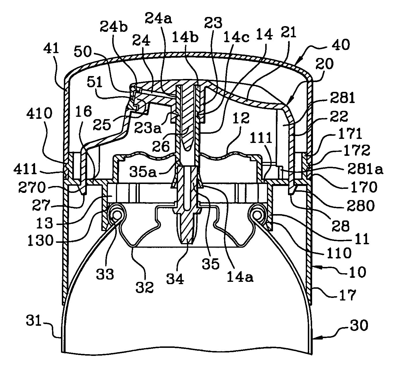 Product dispensing head and packaging with variable flow