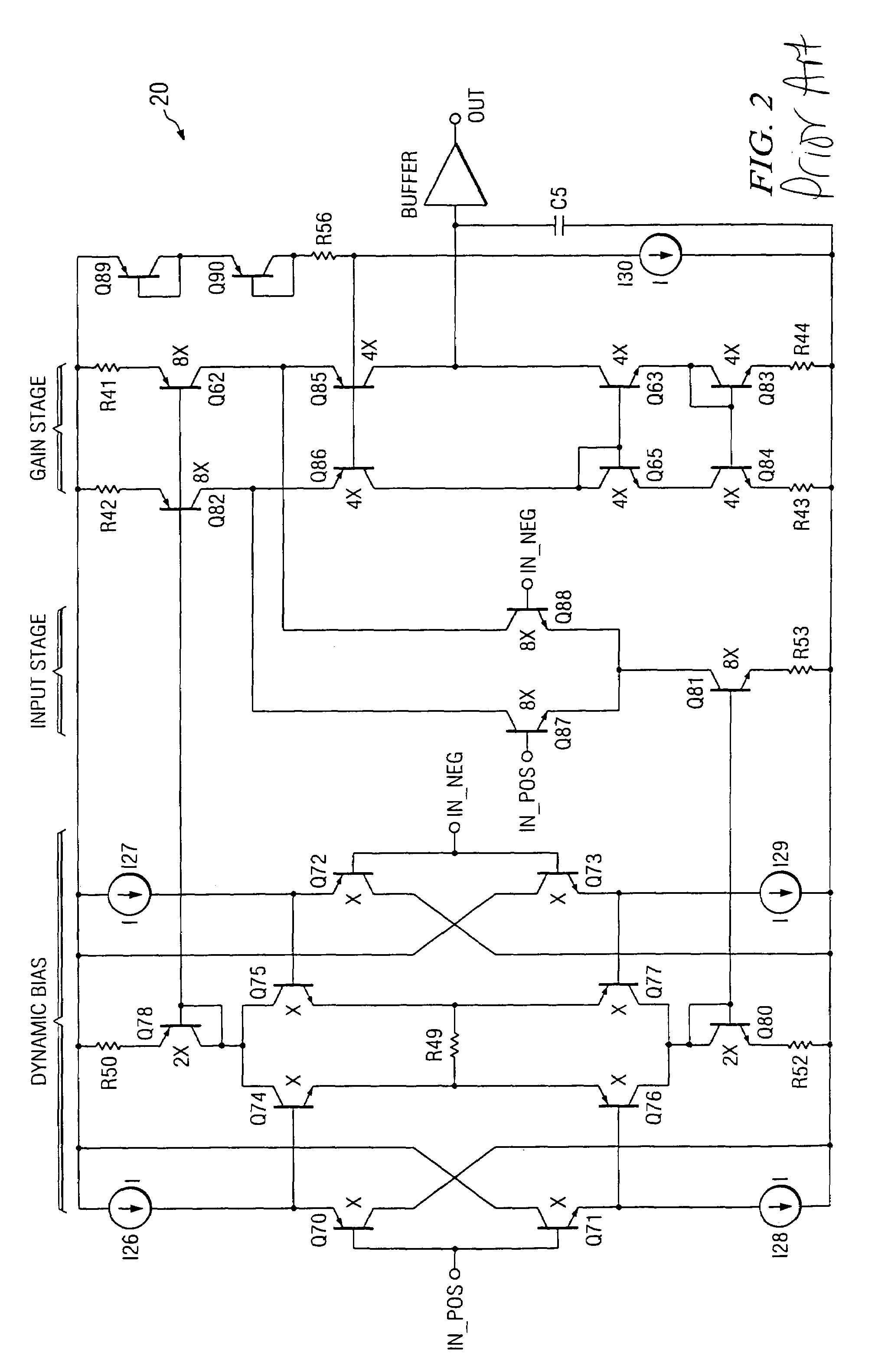 Ultra fast, low noise operational amplifier with dynamic biasing