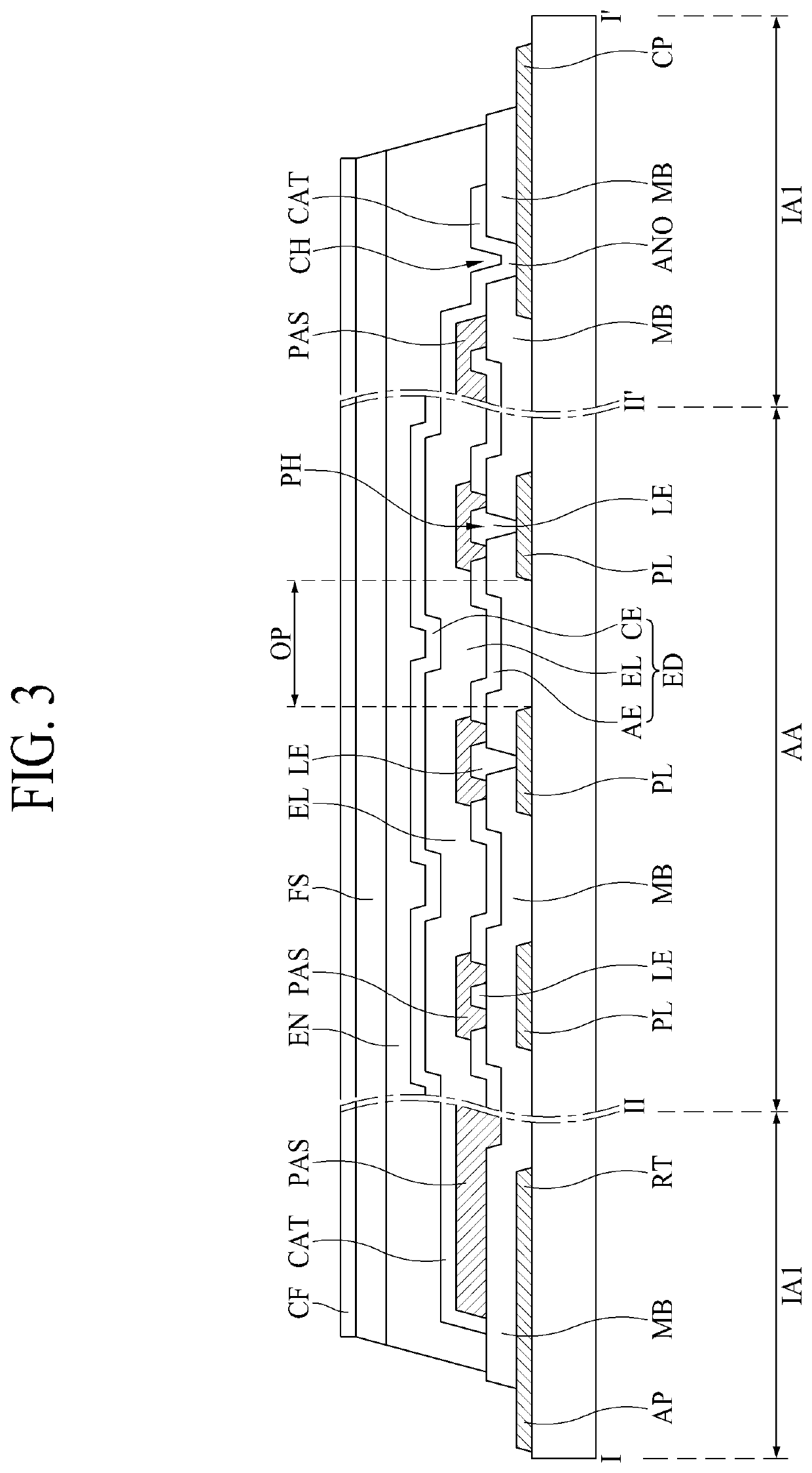 Electroluminance lighting device having high aperture ratio