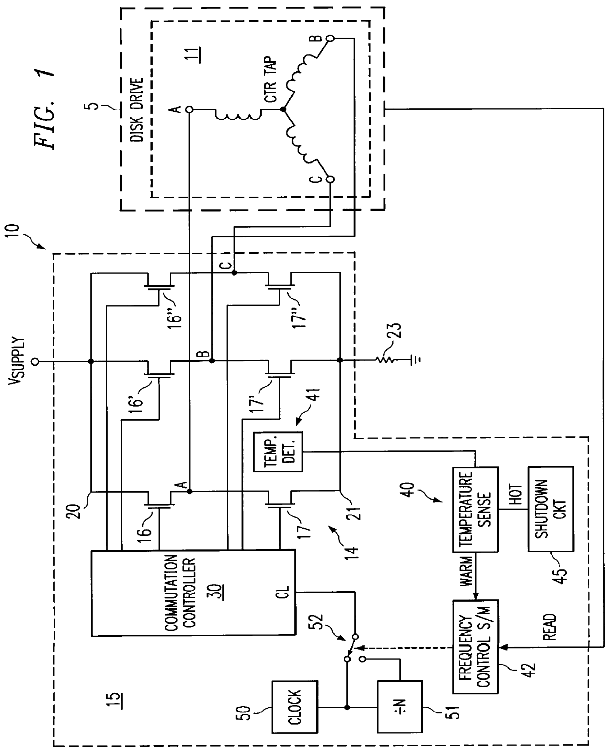 Overtemperature warning cycle in operation of polyphase DC motors