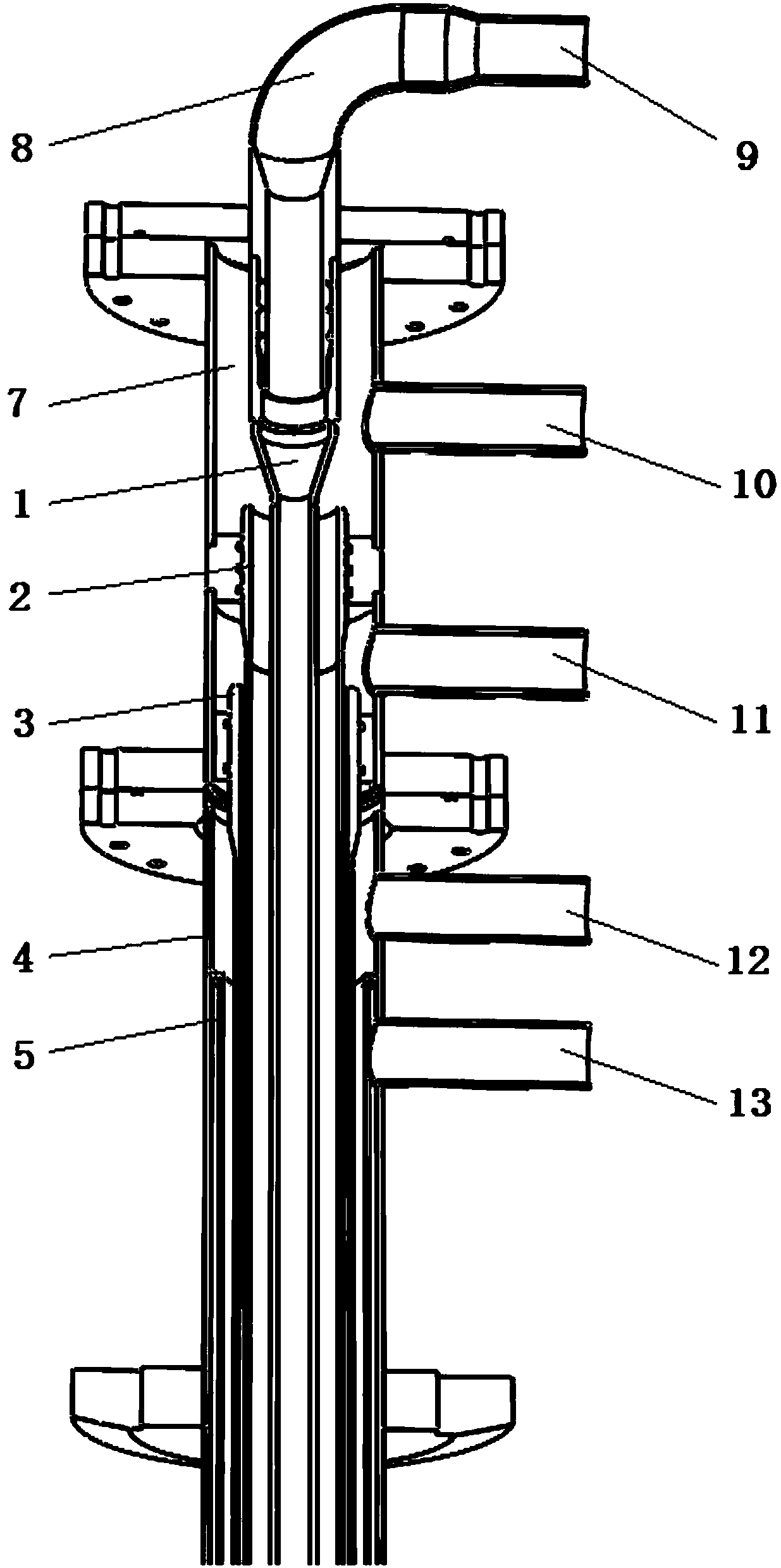 An electric arc furnace supersonic ring combustion cluster carbon oxygen lance and nozzle structure