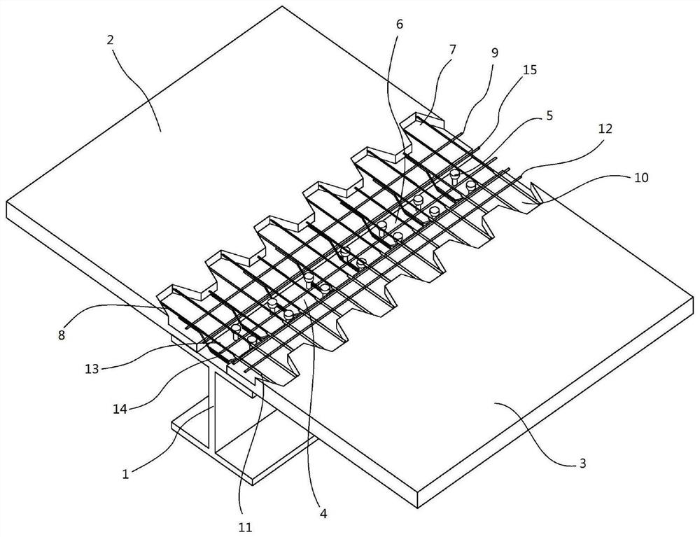 Fabricated floor slab wet connection knot and connection method