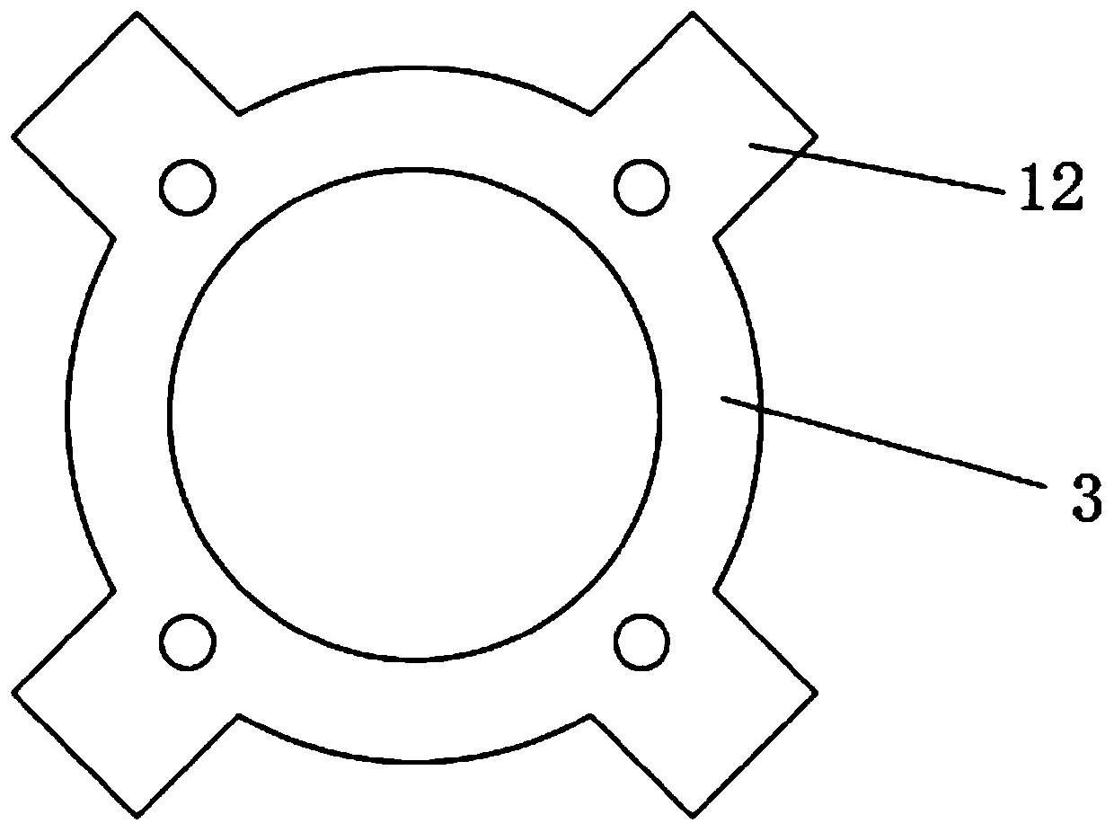 Stable support for guide wheel in whole rope hole sawing stone mining hole