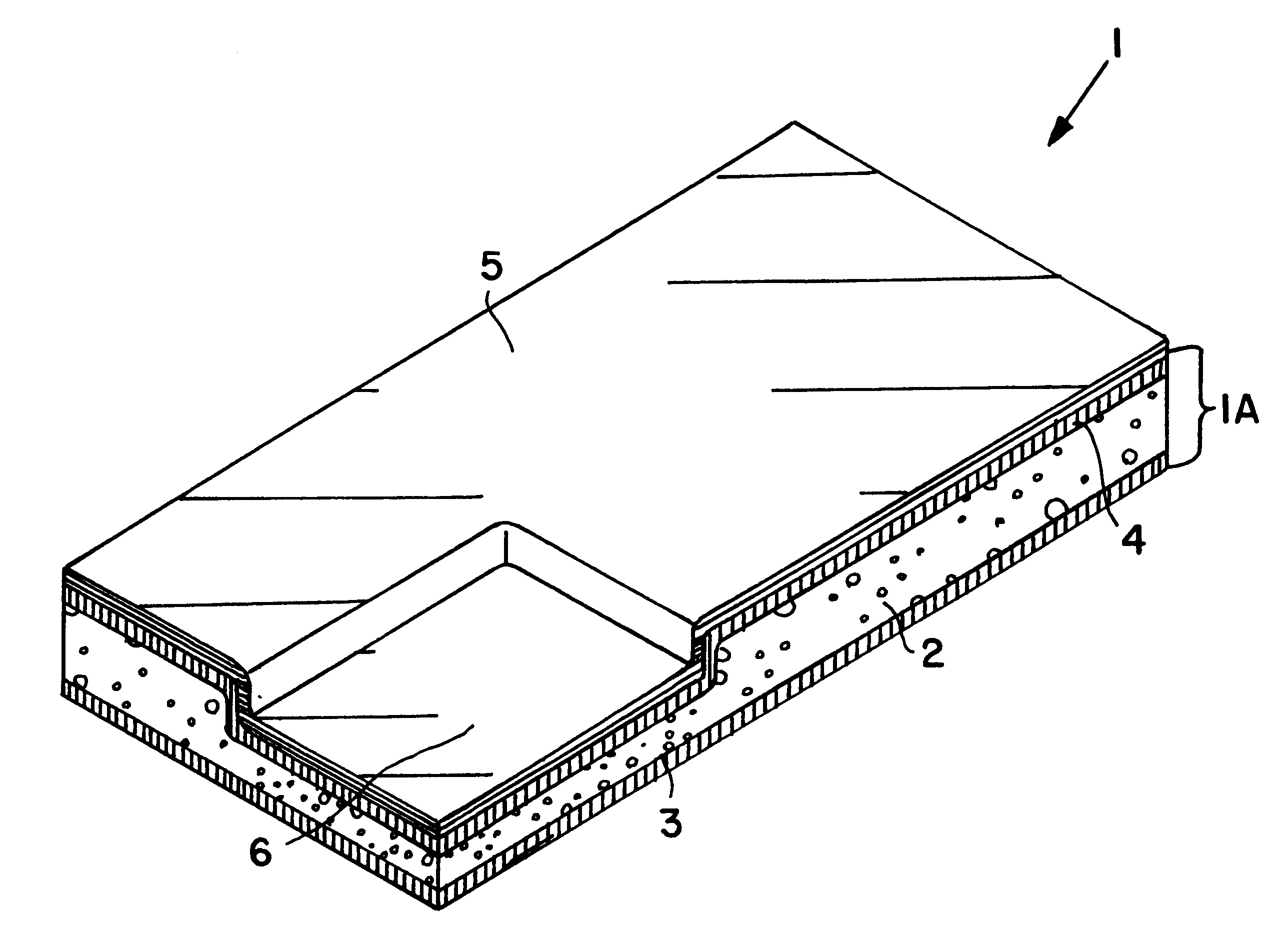 Composite structural panel with thermoplastic foam core and natural fibers, and method and apparatus for producing the same