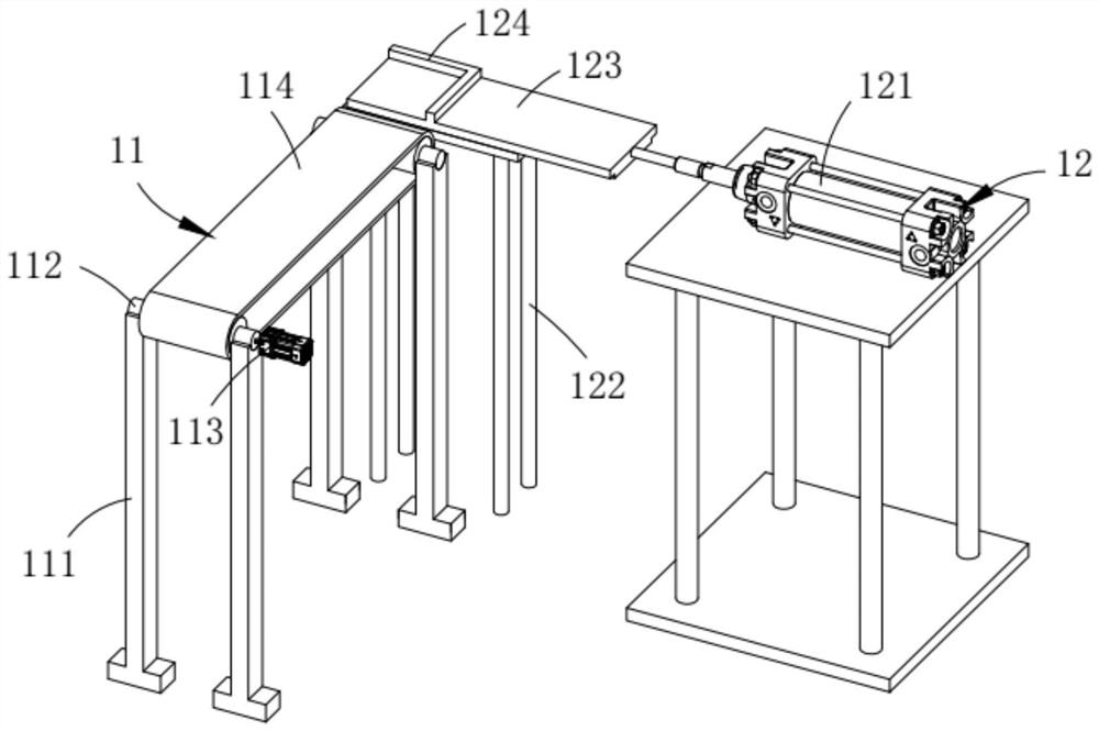 An automatic conveying line for processing molded wire-wound inductors