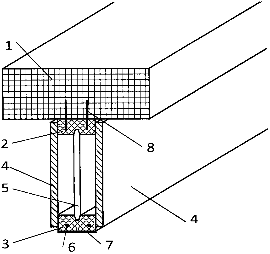 Lightweight concrete-bamboo glue-laminated panel T-shaped beam