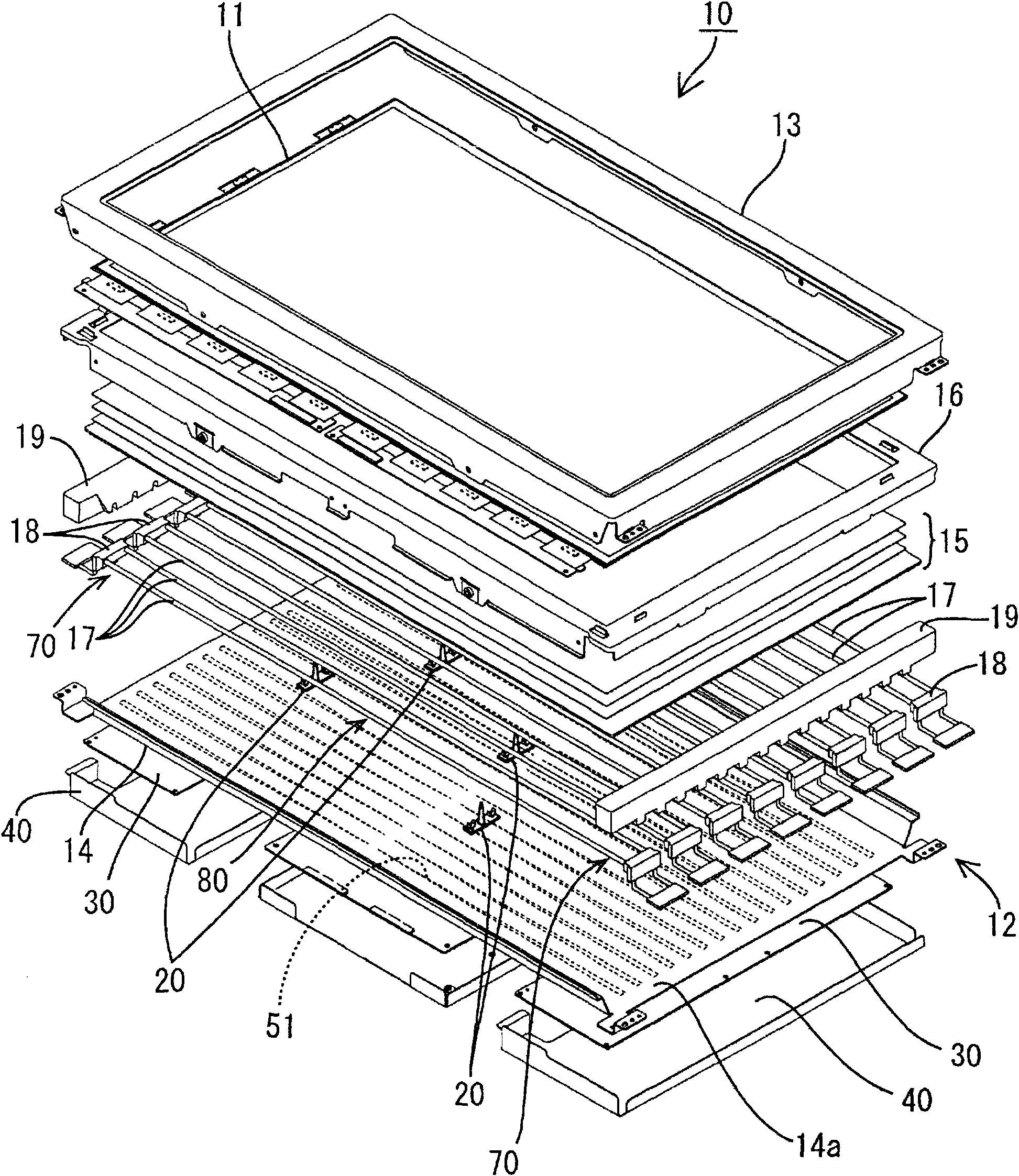 Lighting device for display apparatus and display apparatus