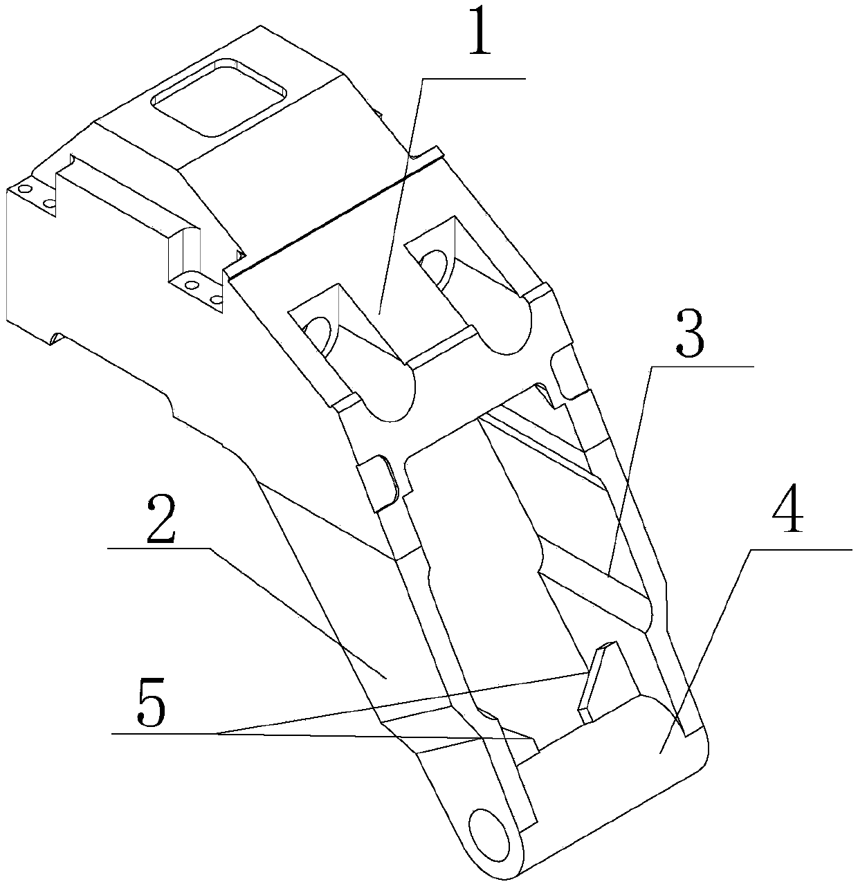 Swing arm structure of seamless steel pipe rolling mill