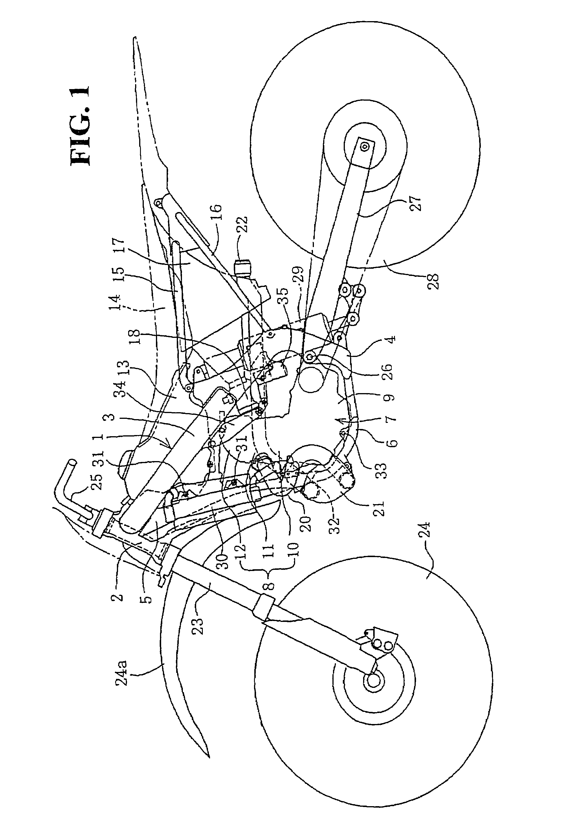 Motorcycle body frame structure