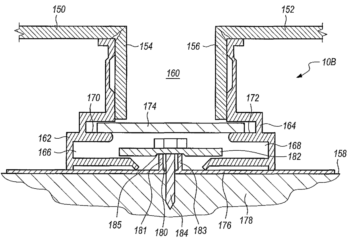 Device for fixing adjacent panels to a surface