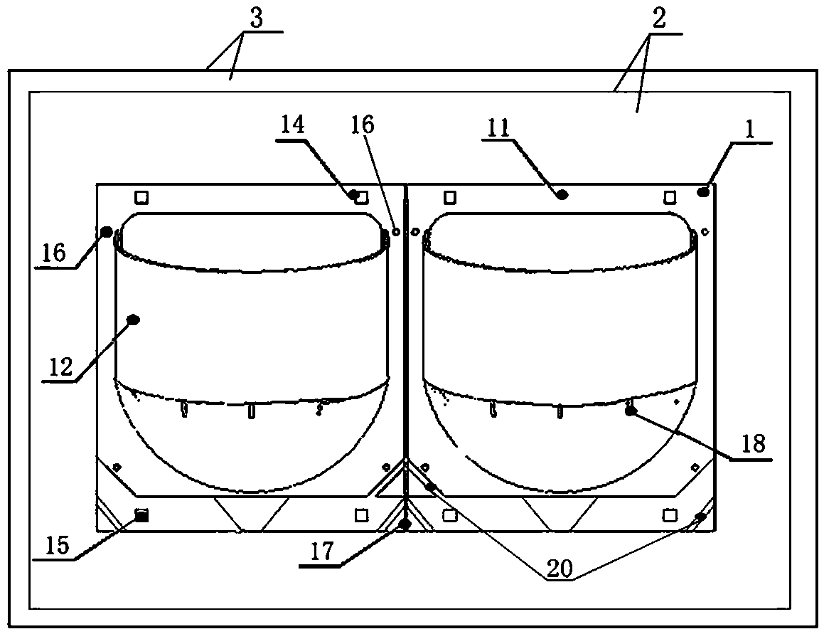 Planting box, composite wall greening device and wall greening method