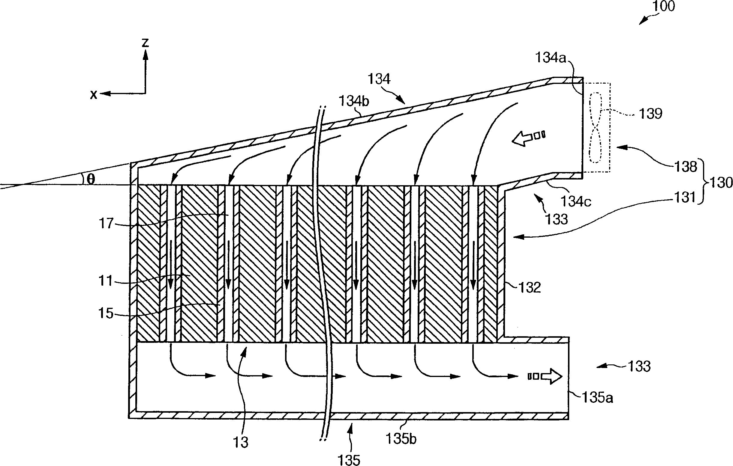 Battery module and cooling device for battery module