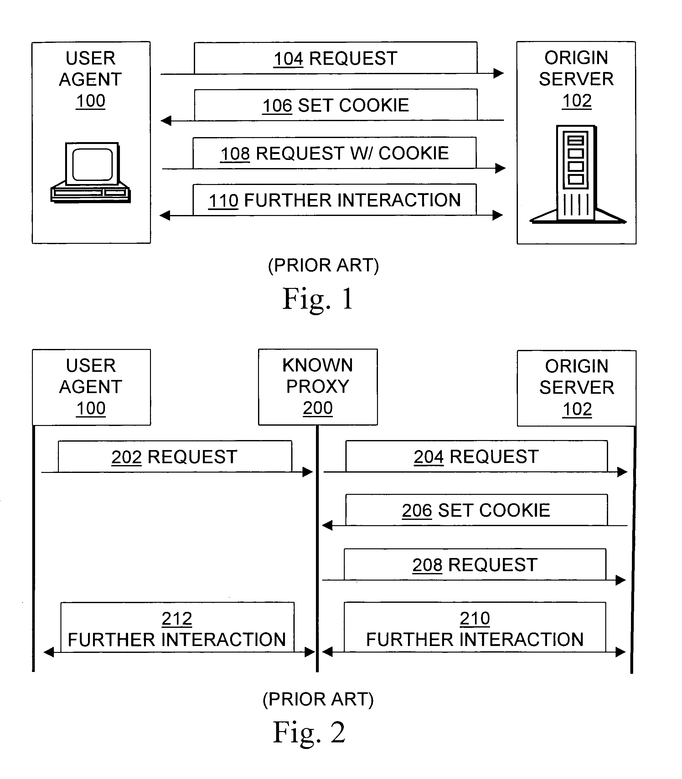 Brokering state information and identity among user agents, origin servers, and proxies