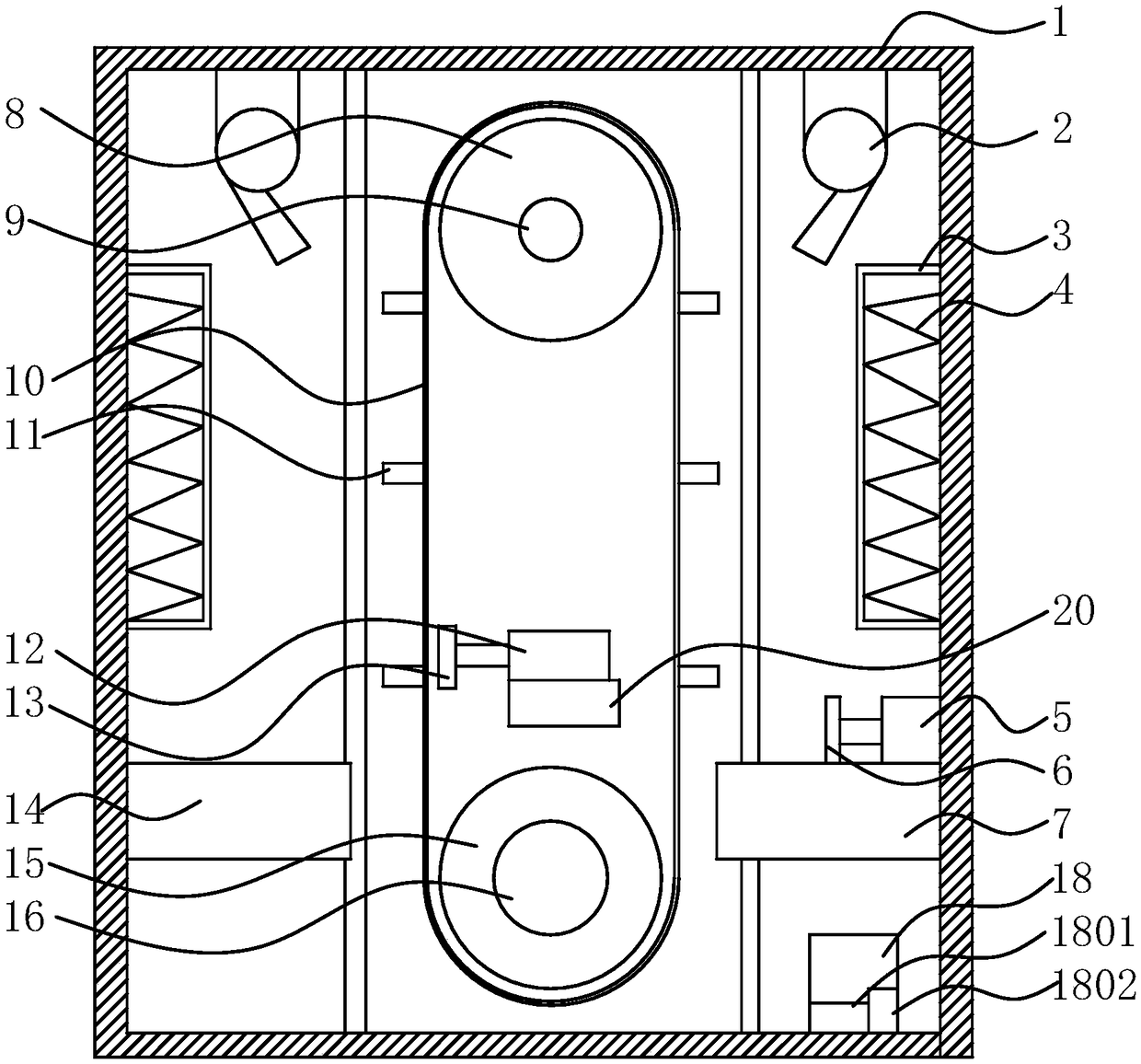 Storage battery pole plate circulation drying device