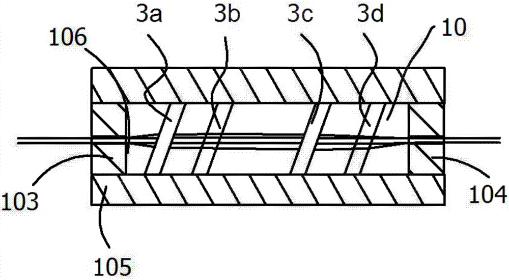 Mold for production of continuous fiber reinforced thermoplastic plastic