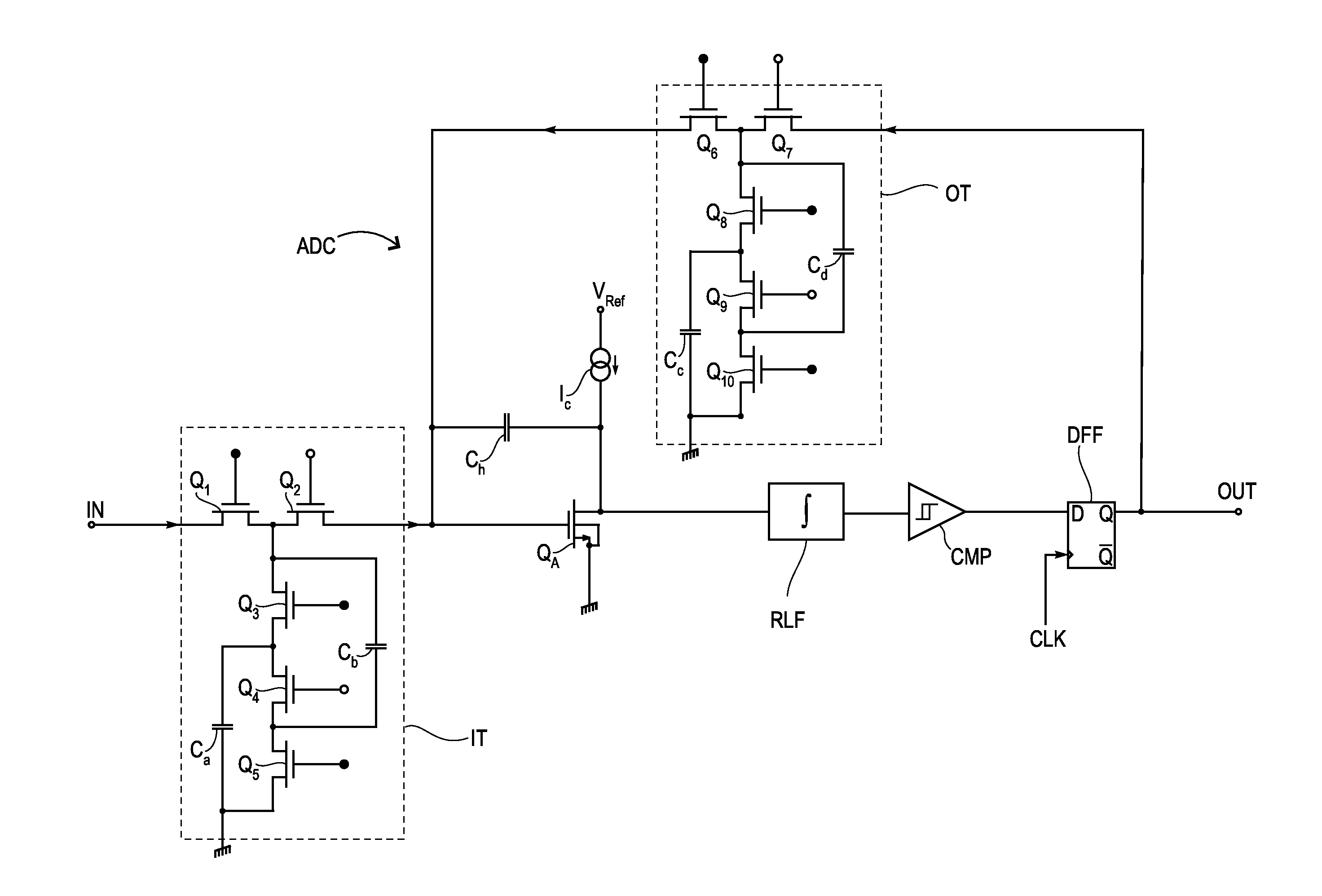 Input converter for an eeg monitoring system, signal conversion method and monitoring system