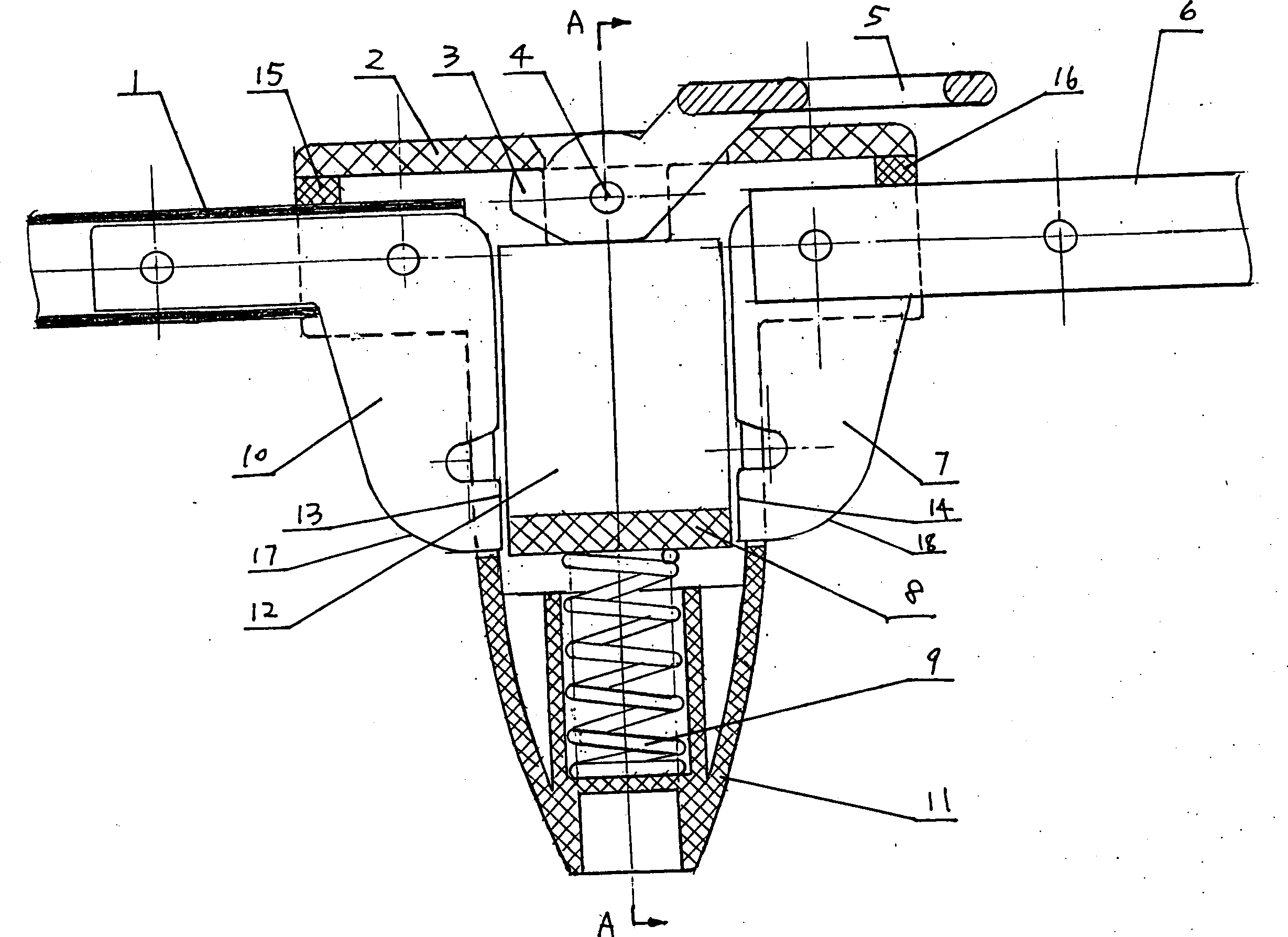 Foldable chassis component for baby's cloth cot