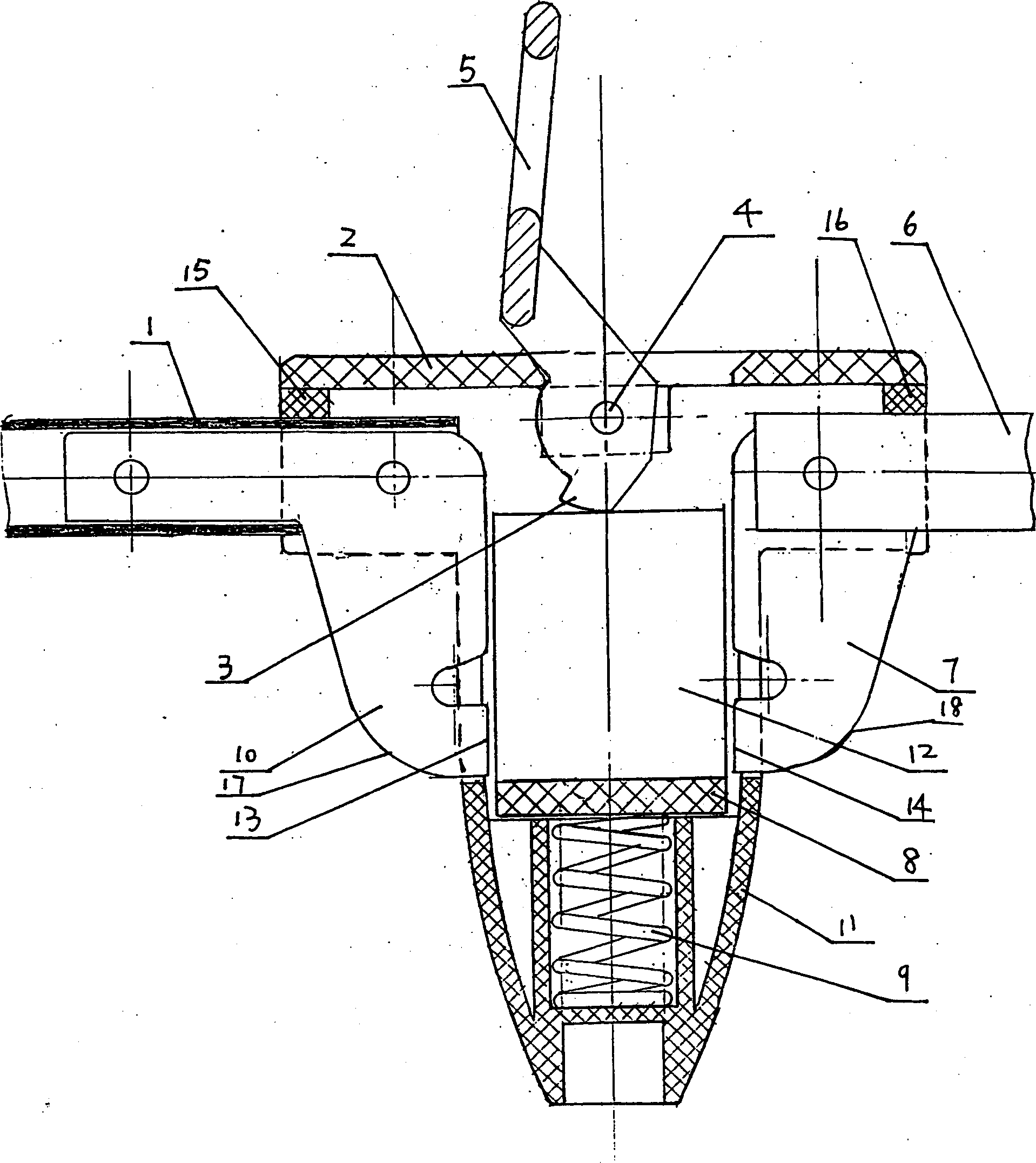 Foldable chassis component for baby's cloth cot