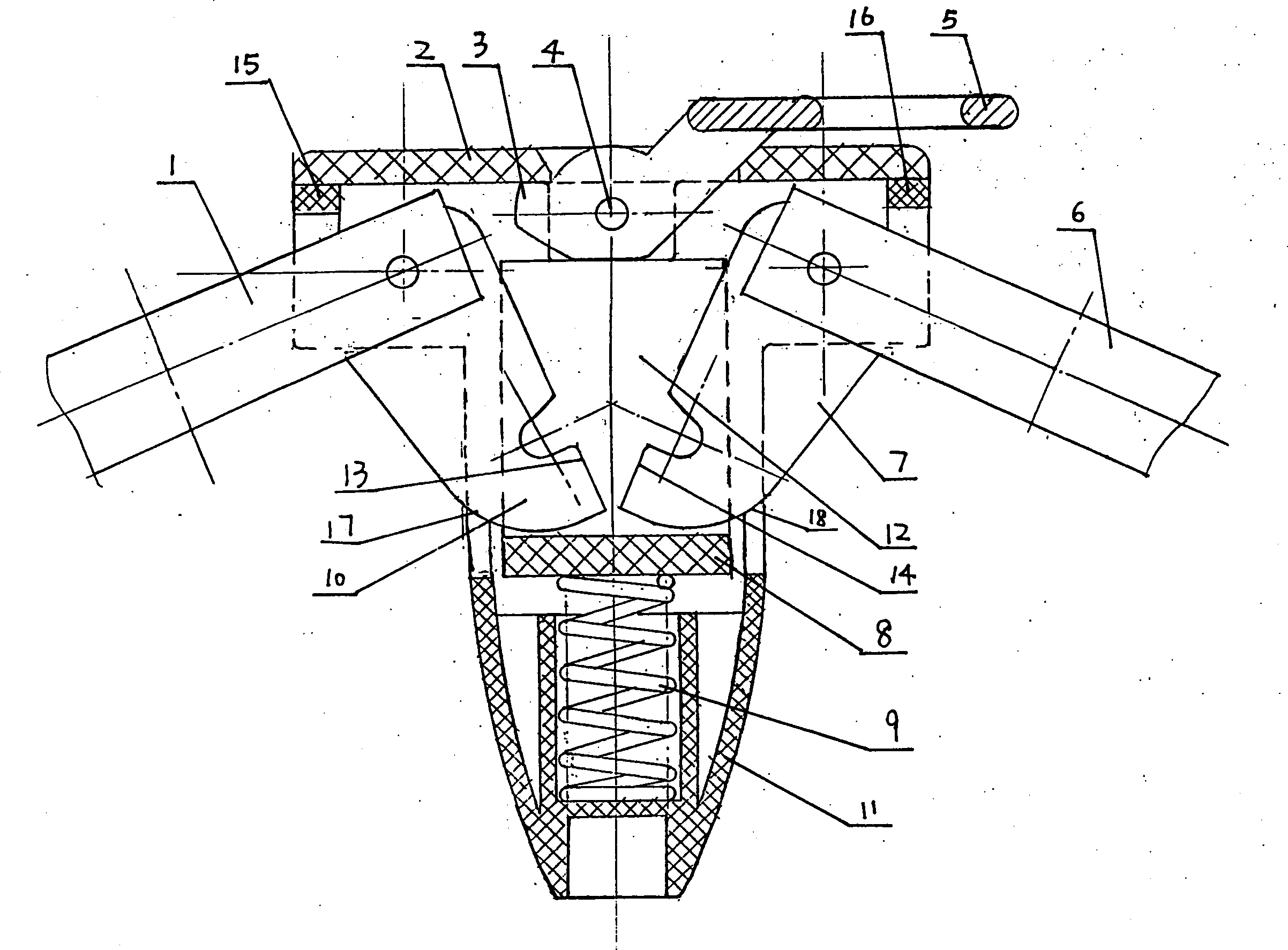 Foldable chassis component for baby's cloth cot