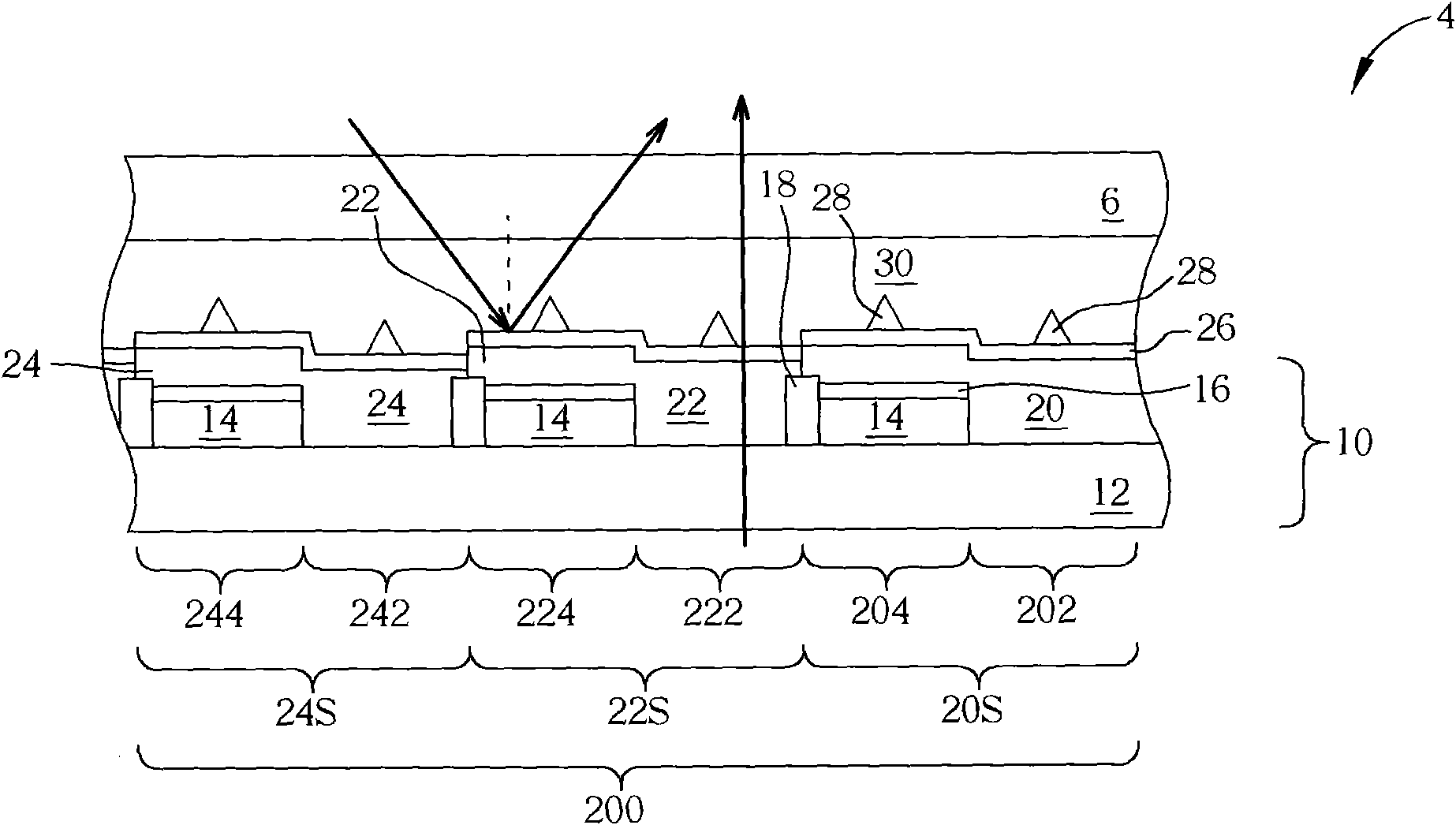 Colorful filter array substrate