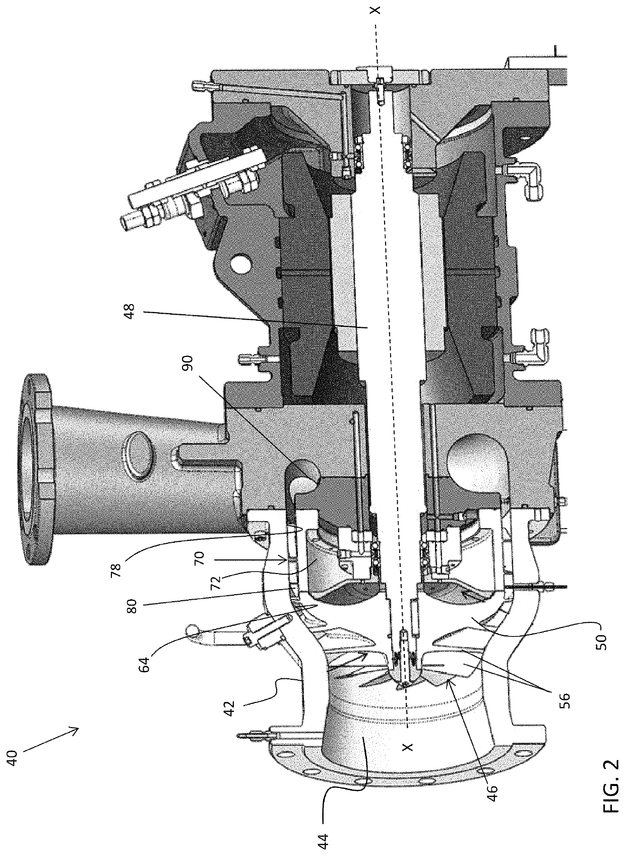 Refrigeration system mixed-flow compressor