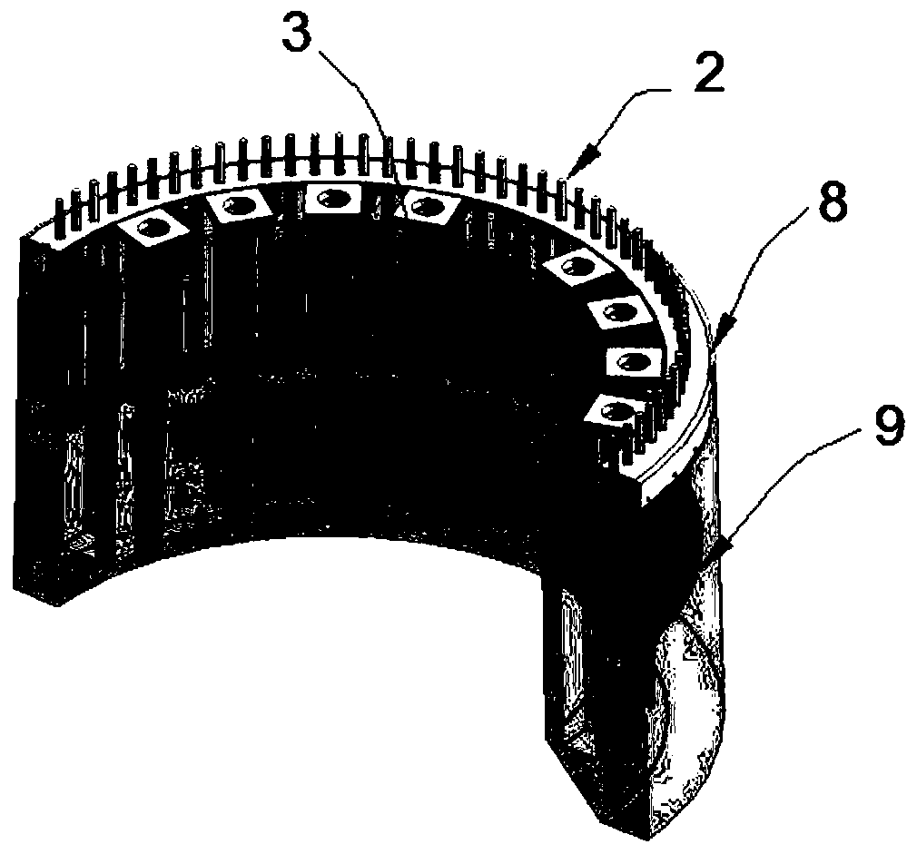 Split prefabricated assembly type combined tower drum connecting joint and mounting method thereof