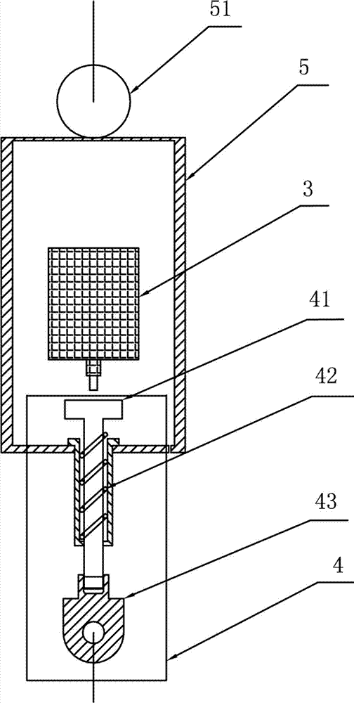 Spring type safety limiting caution device for lifting rope of gantry crane