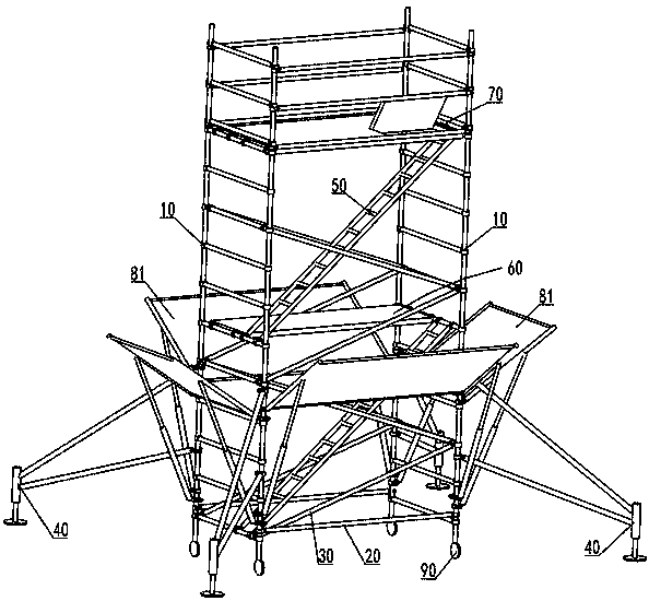 Quickly-mounted aluminum alloy scaffold