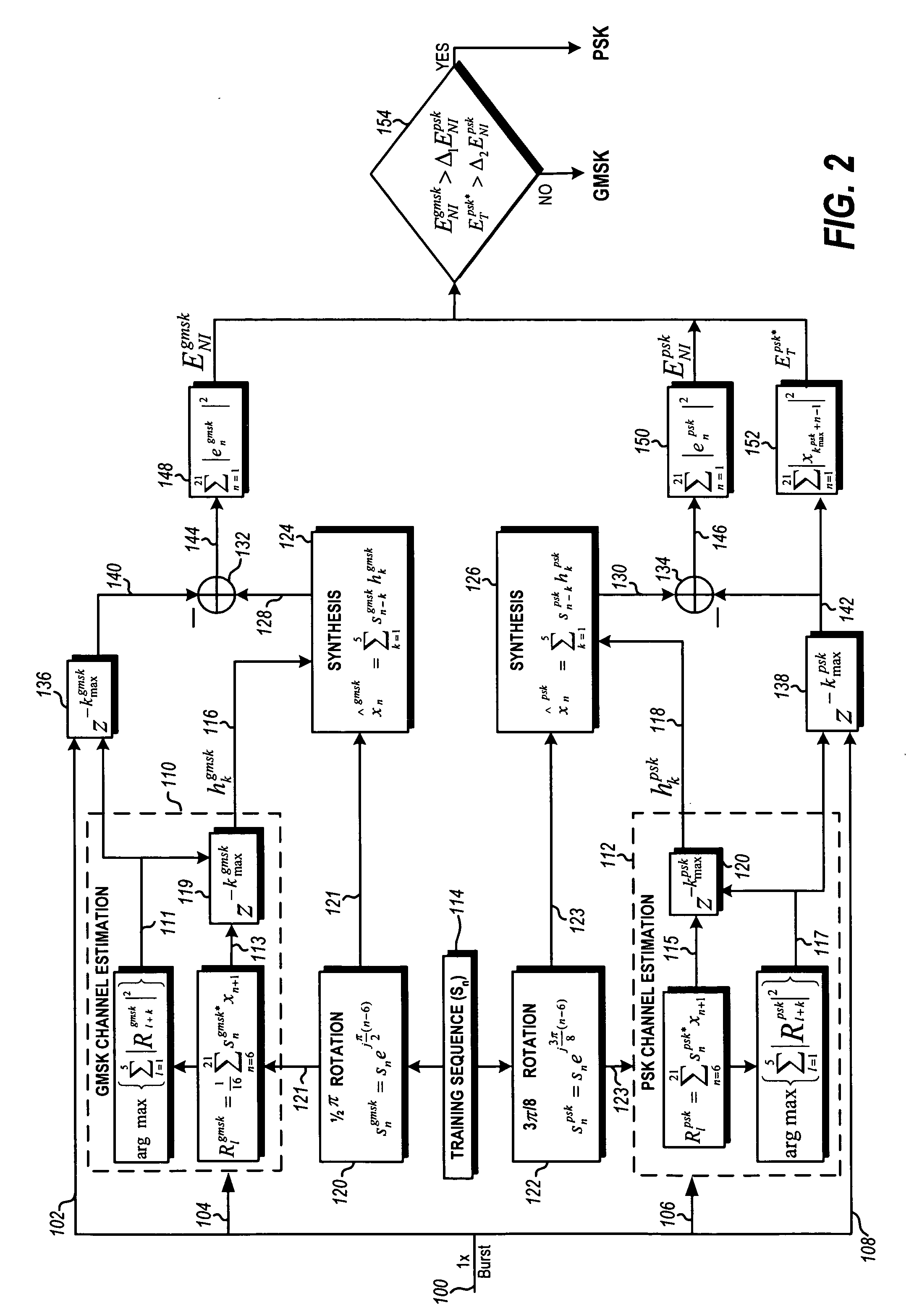 Modulation detection in a saic operational environment