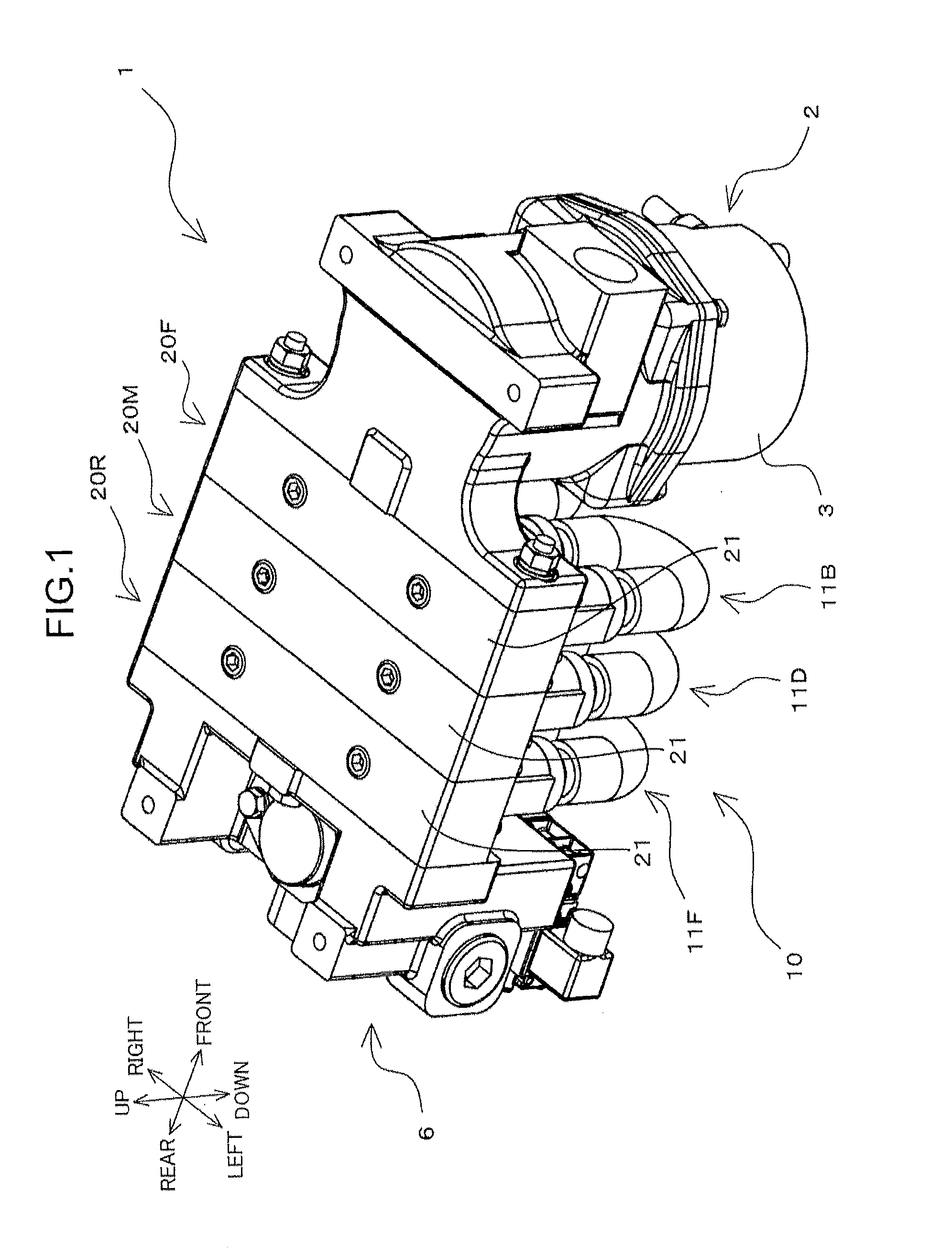 Dehumidifying device and dehumidifying module