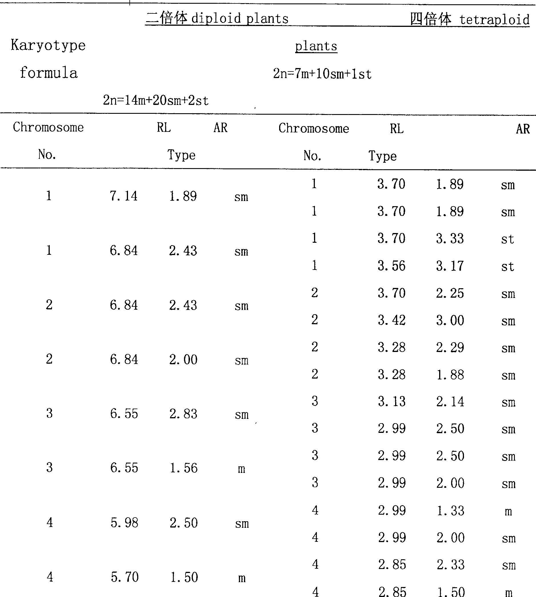 Plactycodon grandiflorous tetraploid breeding method