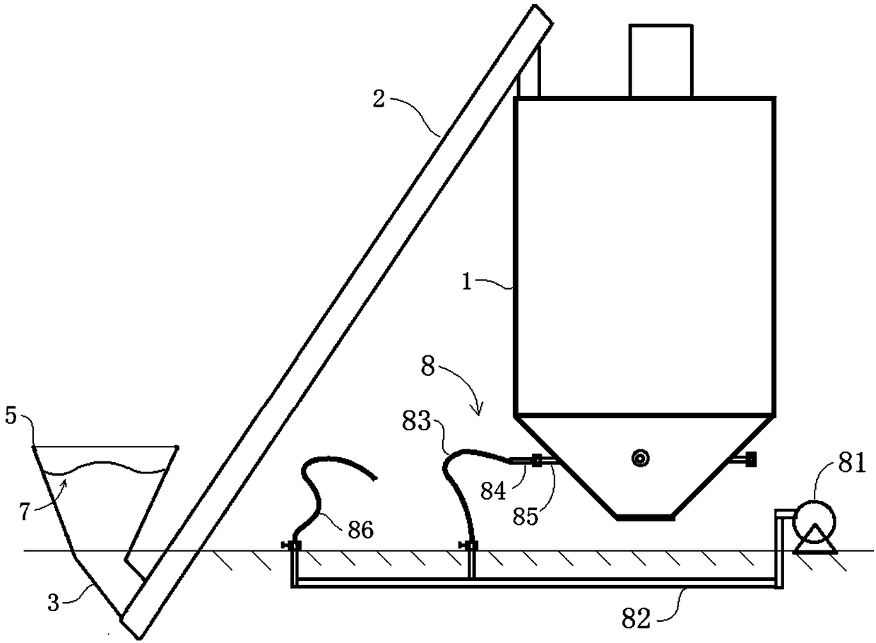 Curing agent production system based on air-jet disturbance